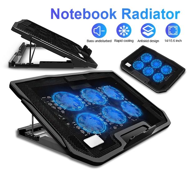 Đế Laptop X6B 6 fan led light blue gaming Cooler pad