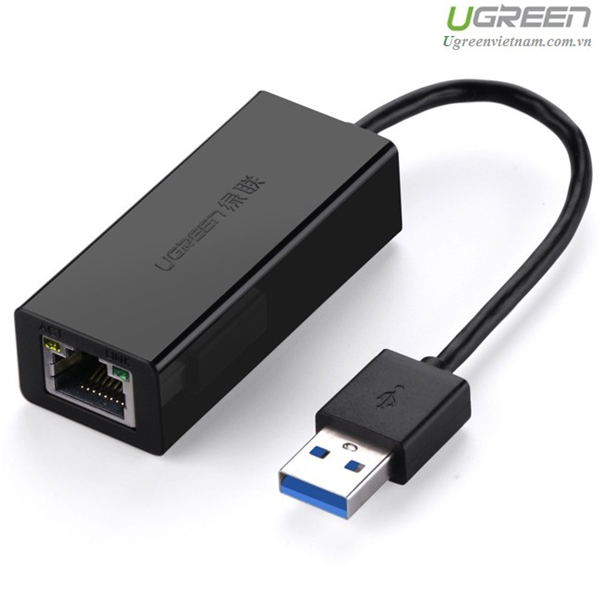 Cáp chuyển USB 3.0 --> Lan 10/100/1000 Mbps Ugreen (20256) màu đen