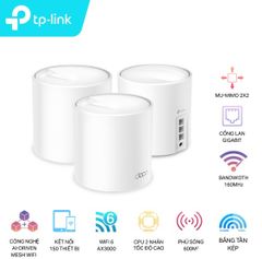 Bộ phát wifi 6 TP-Link Deco X50 3-Pack (Chuẩn AX/ AX3000Mbps/ 2 Ăng-ten ngầm/ Wifi Mesh)