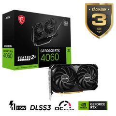 Card màn hình MSI RTX4060 Ventus 2X Black 8GB OC GDDR6