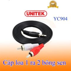 Cáp Loa Unitek YC-904 (1 đầu 3.5mm ra 2 đầu AV dài 1.5m)