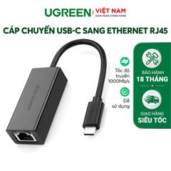 Cáp chuyển Type C sang Lan (Gigabit) 10/100/100Mbps (US236) UGreen 50307