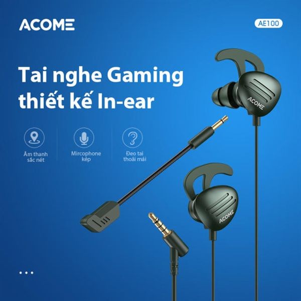 Tai nghe có dây nhét tai gaming ACOME AE100