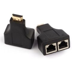 Bộ nối dài hdmi 30m -> 2 Lan Extender 1080 Cat5E/6 đen (5E16)