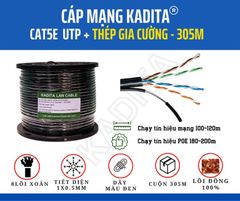 Cáp mạng Kadita Cat5 UTP + Thép gia cường 305M