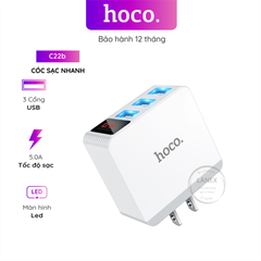 Cóc sạc 3USB 5A Hoco C22b max