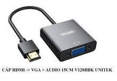 Cáp chuyển Hdmi-->Vga 15cm Unitek V128BBK (Có audio)