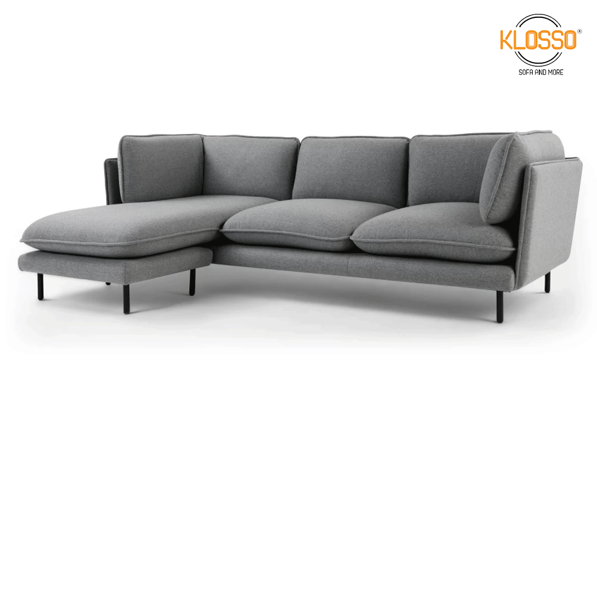 Sofa góc 232x85x40cm Klosso KGG011-X màu xám