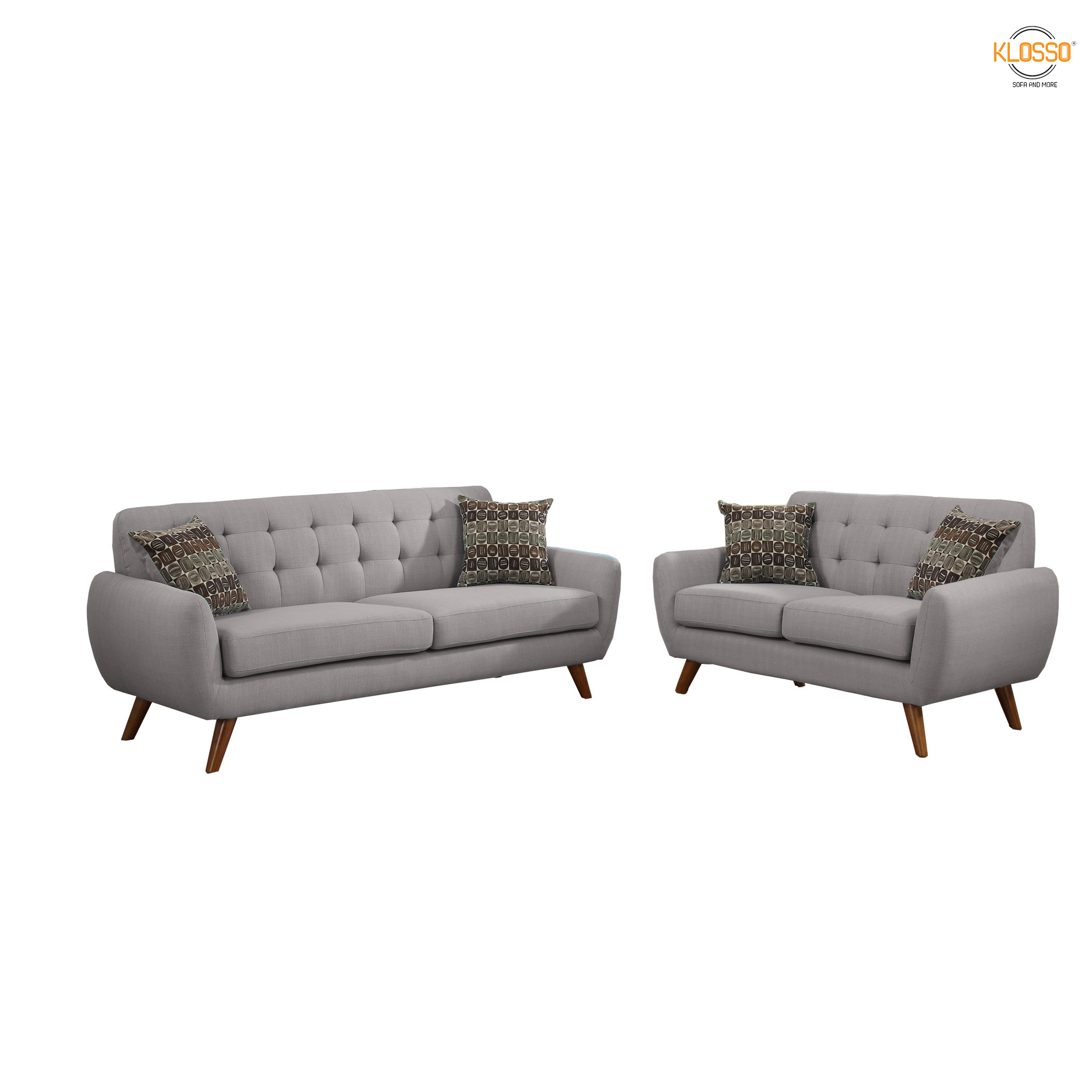 Bộ 2 sofa băng Klosso KCB001-XN (Xám nhạt)