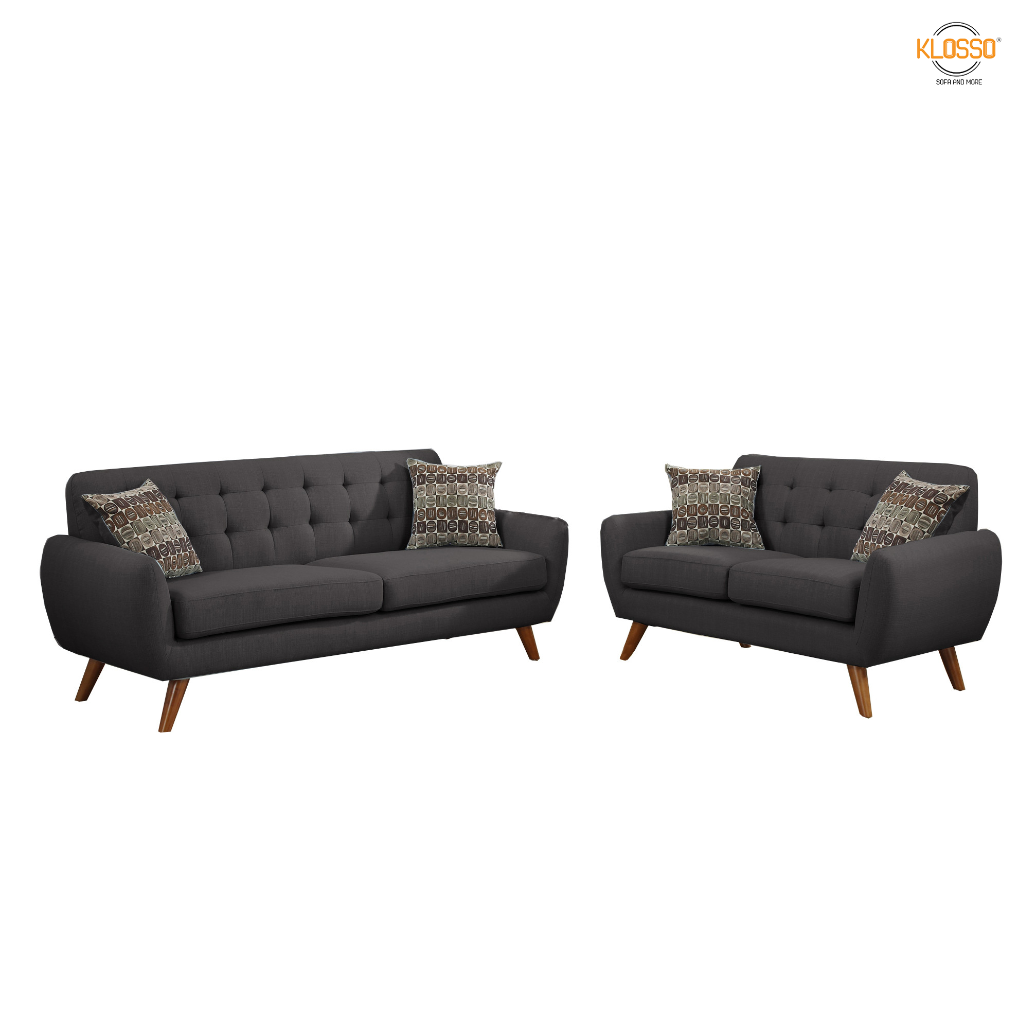 Bộ 2 sofa băng Klosso KCB001-X (Xám)