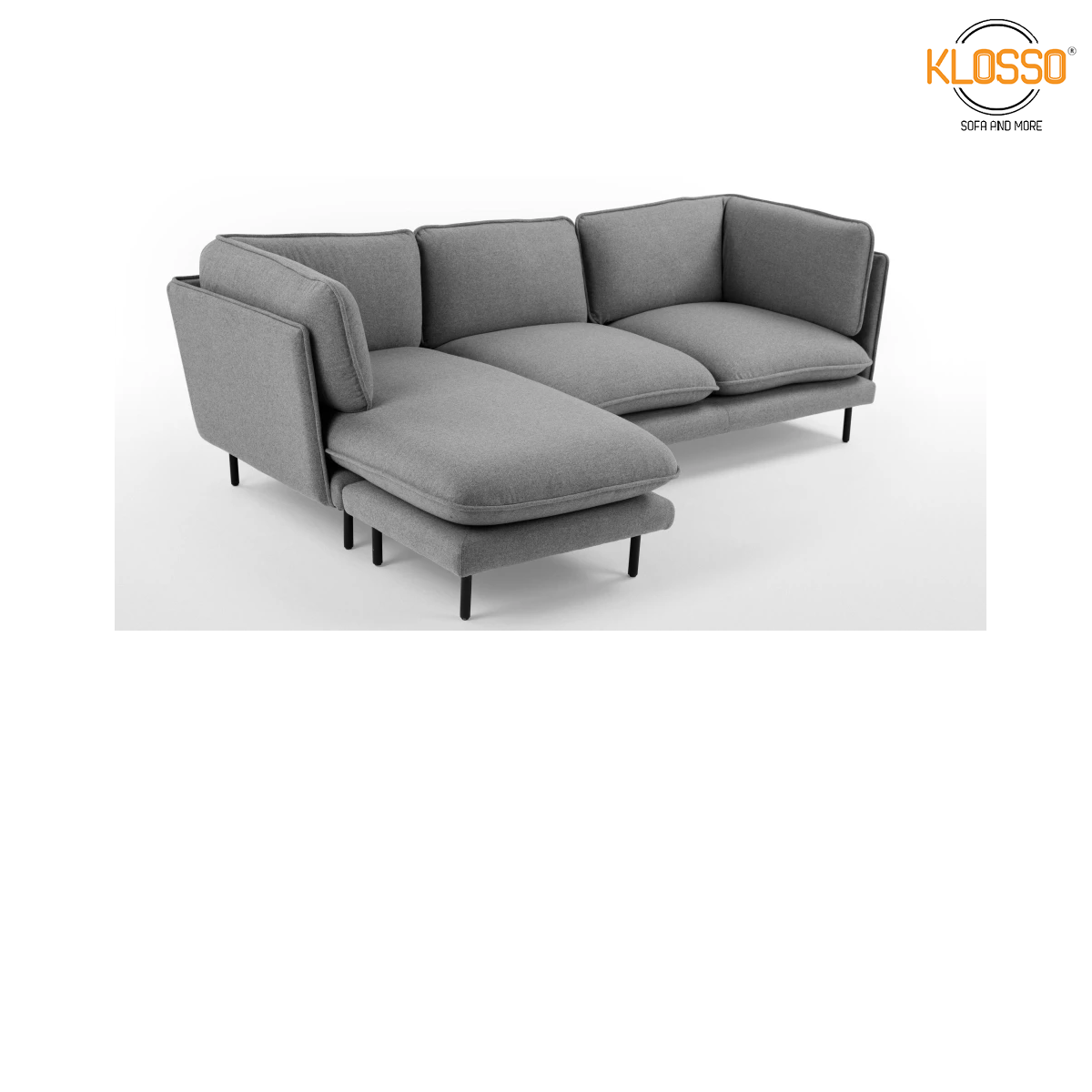 Sofa góc 232x85x40cm Klosso KGG011-X màu xám