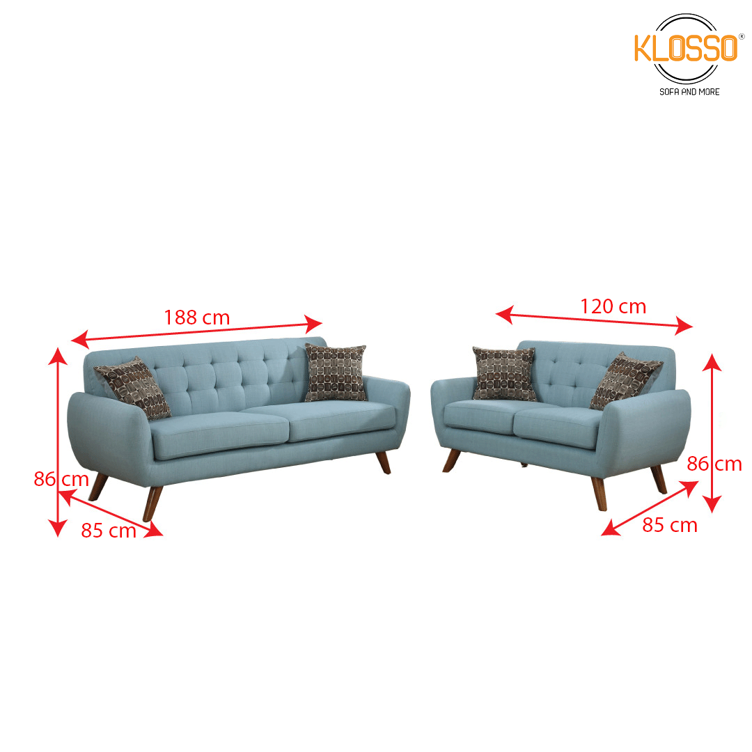 Bộ 2 sofa băng Klosso KCB001-XA (Xanh)