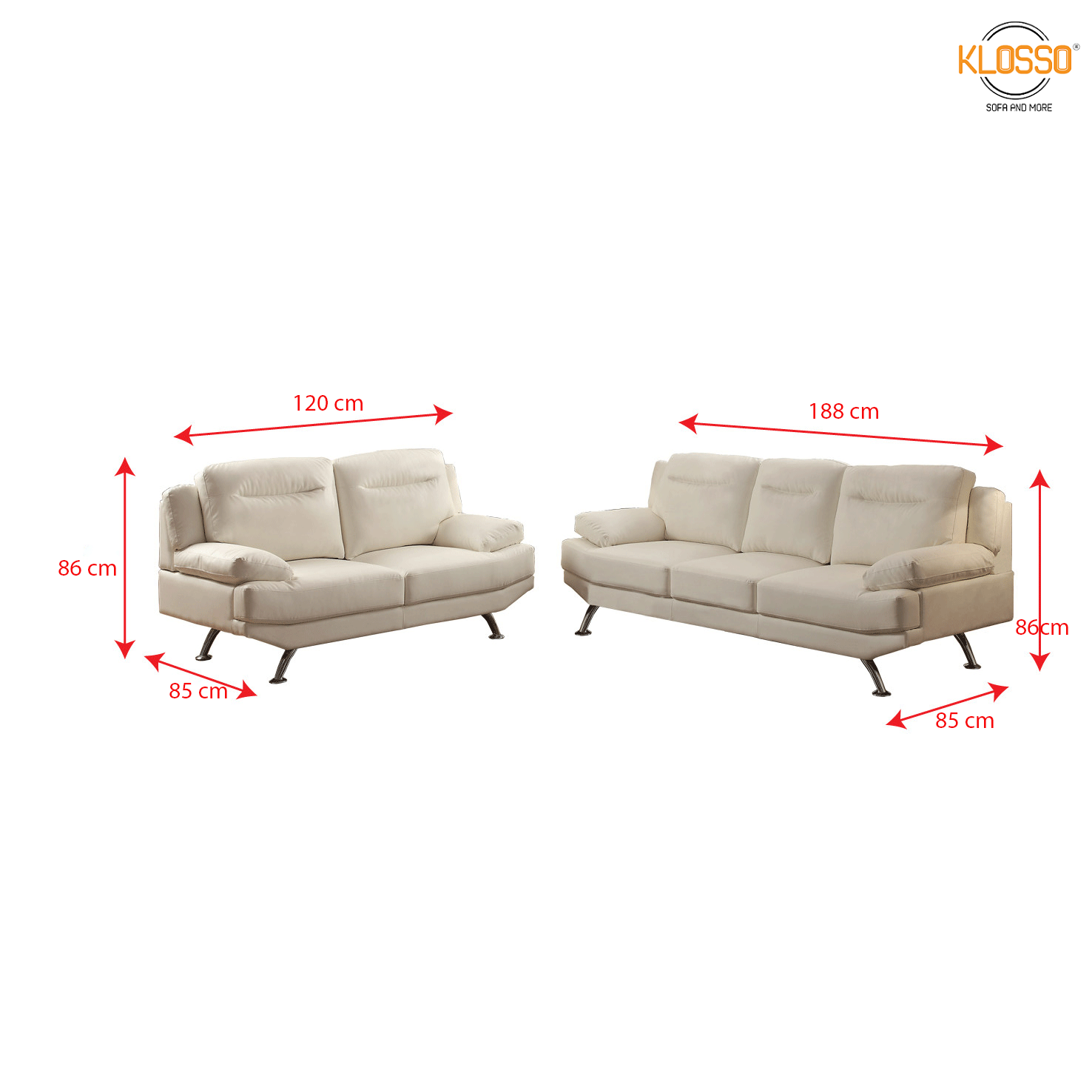 Bộ 2 sofa băng Klosso KCB002-SK (Kem)