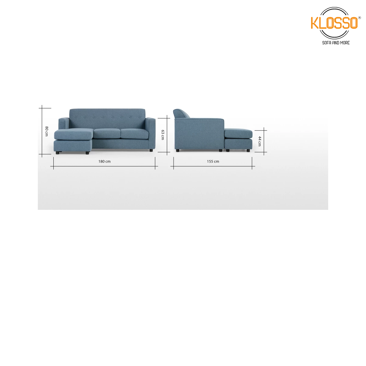 Sofa góc 180x85x44cm Klosso KGG012-BBLAT