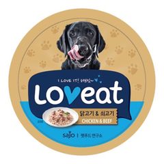 Loveat) 닭고기와쇠고기(도그푸드캔) 90g