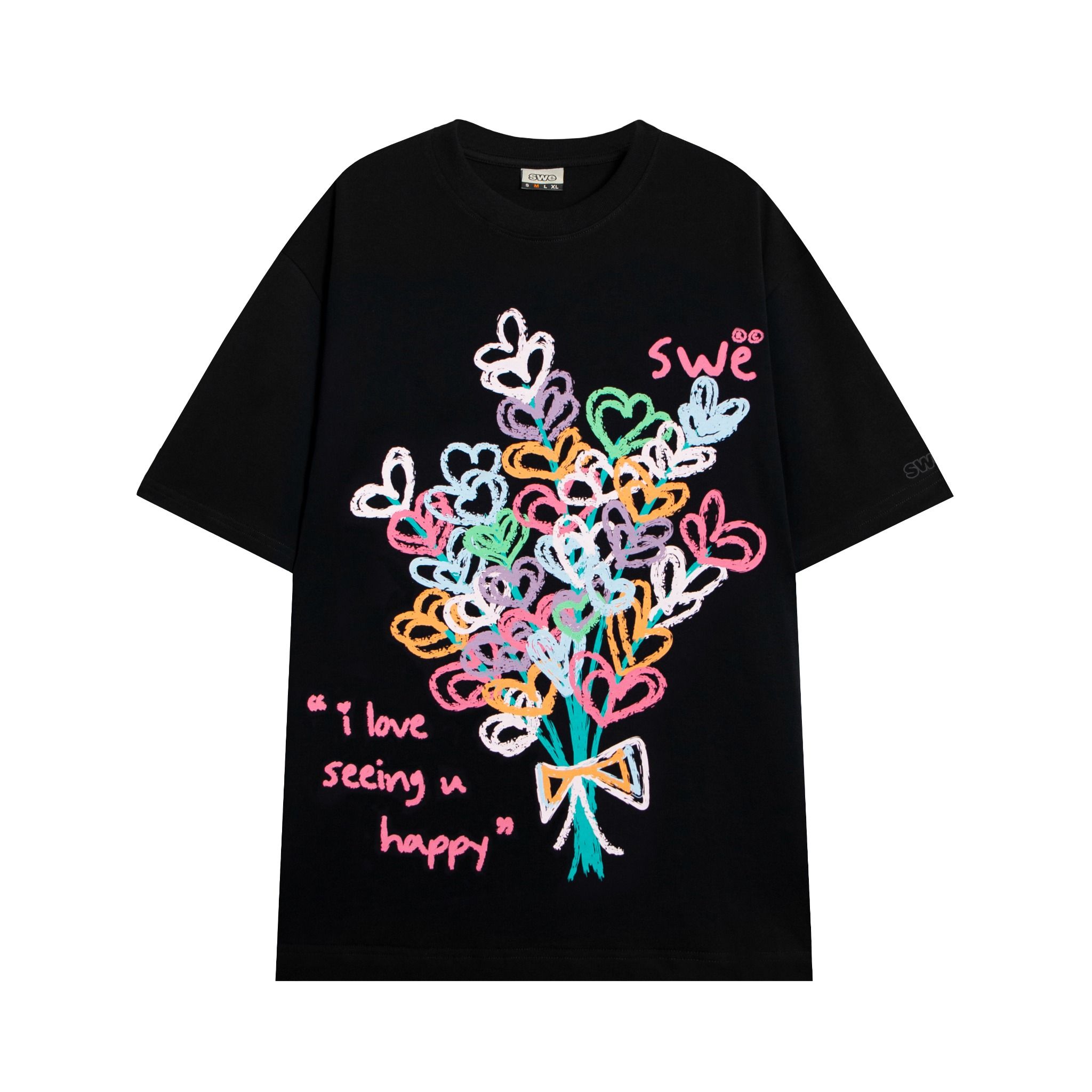 SWE HAPPY TEE - BLACK