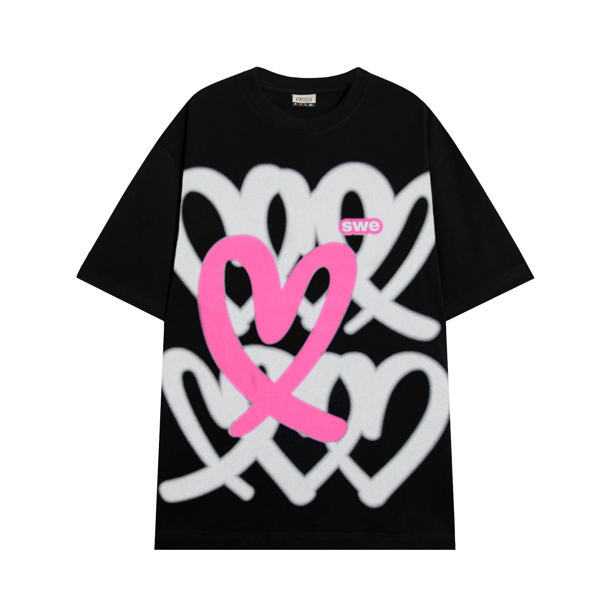SWE HEARTS TEE - BLACK