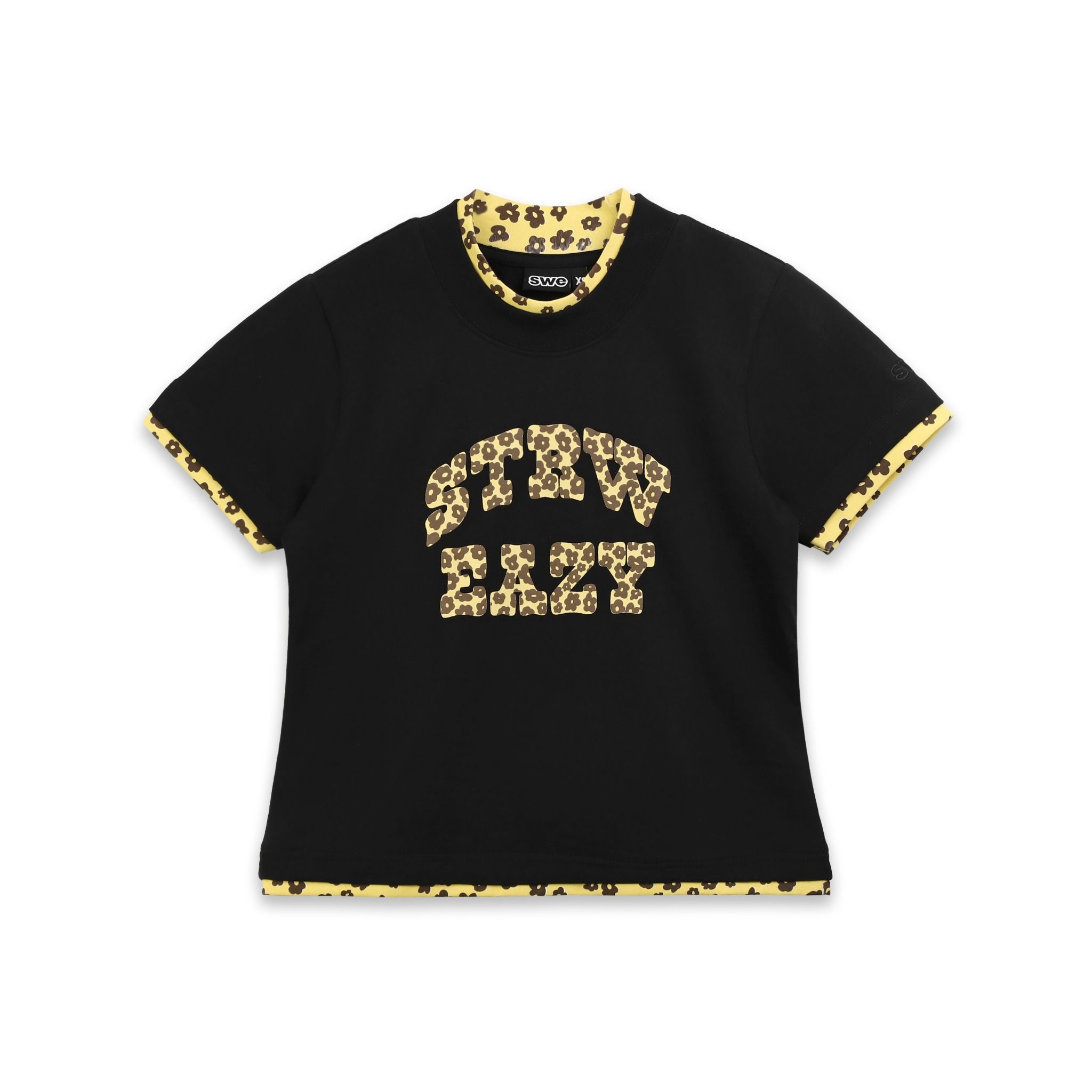 SWE BLOOM BABY TEE - BLACK