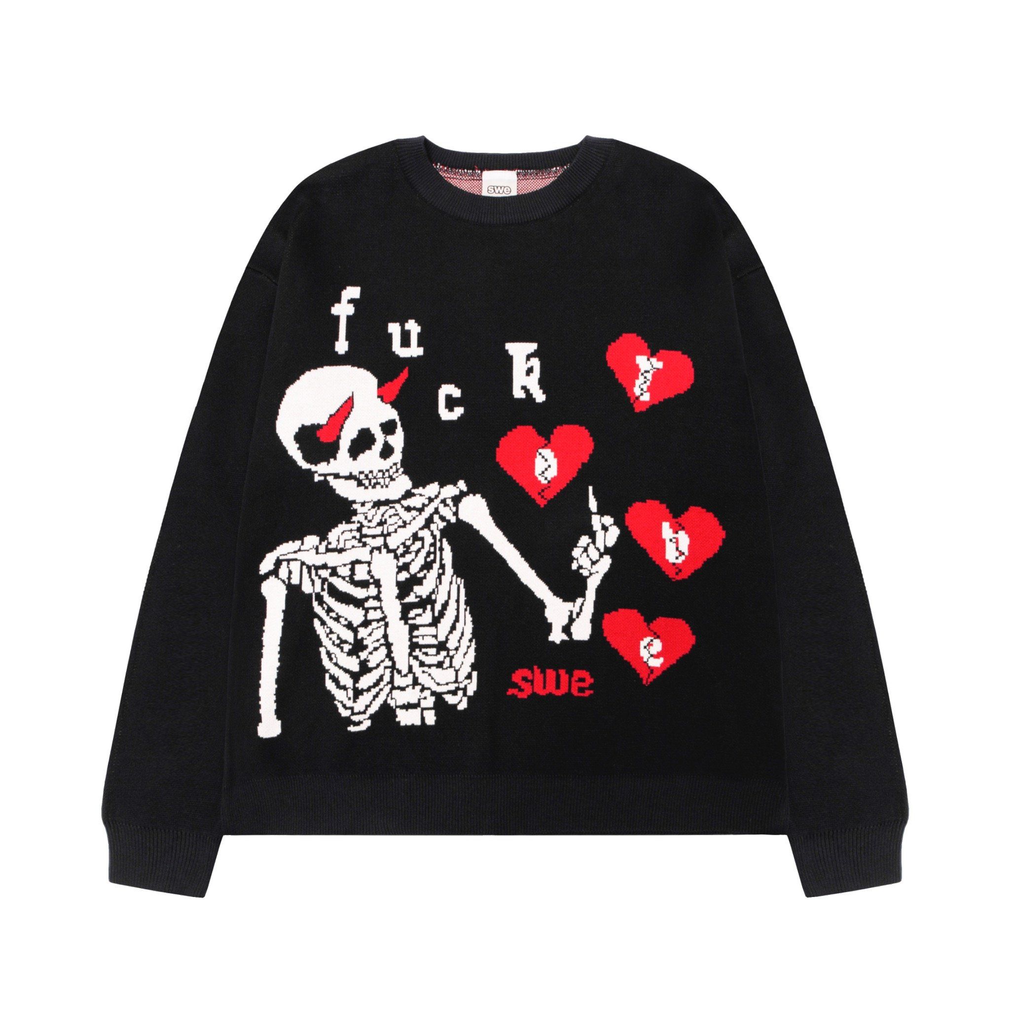 SWE F-LOVE KNIT SWEATER - BLACK