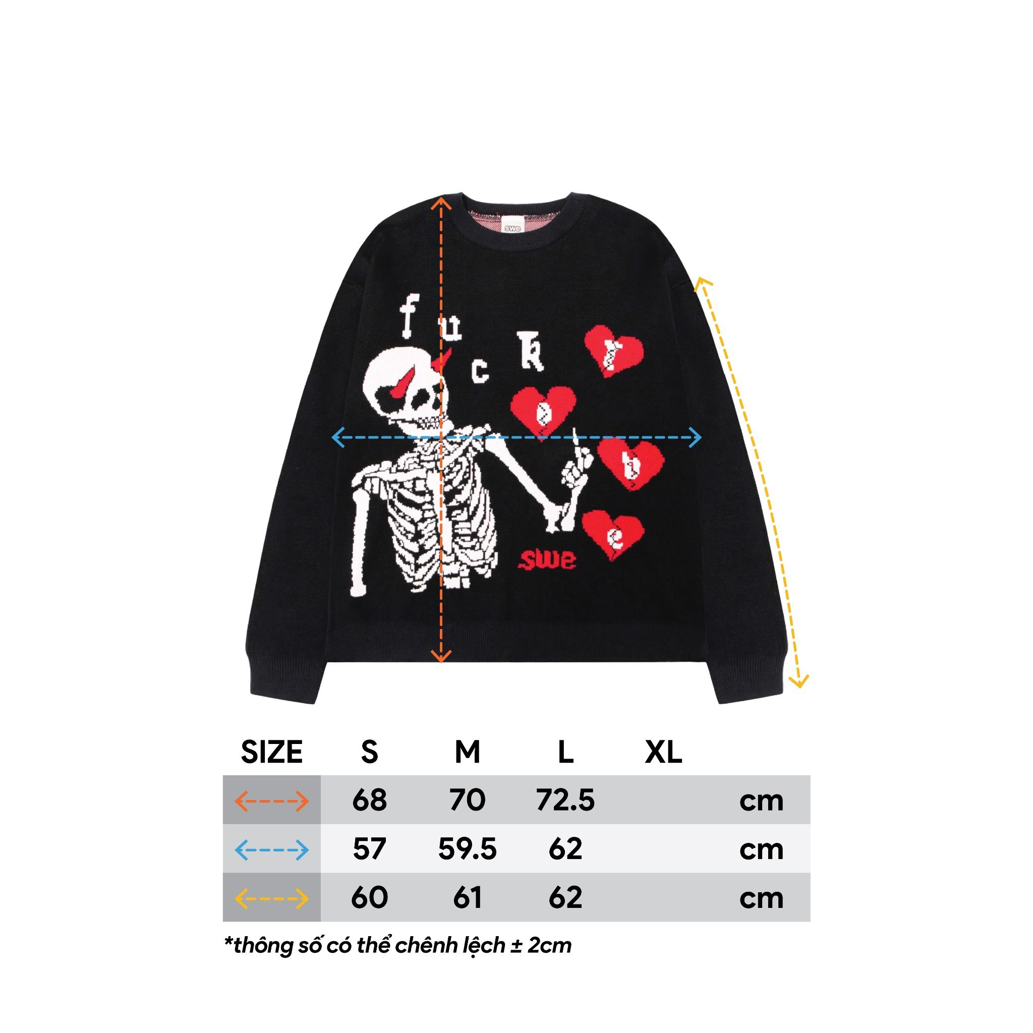 SWE F-LOVE KNIT SWEATER - BLACK