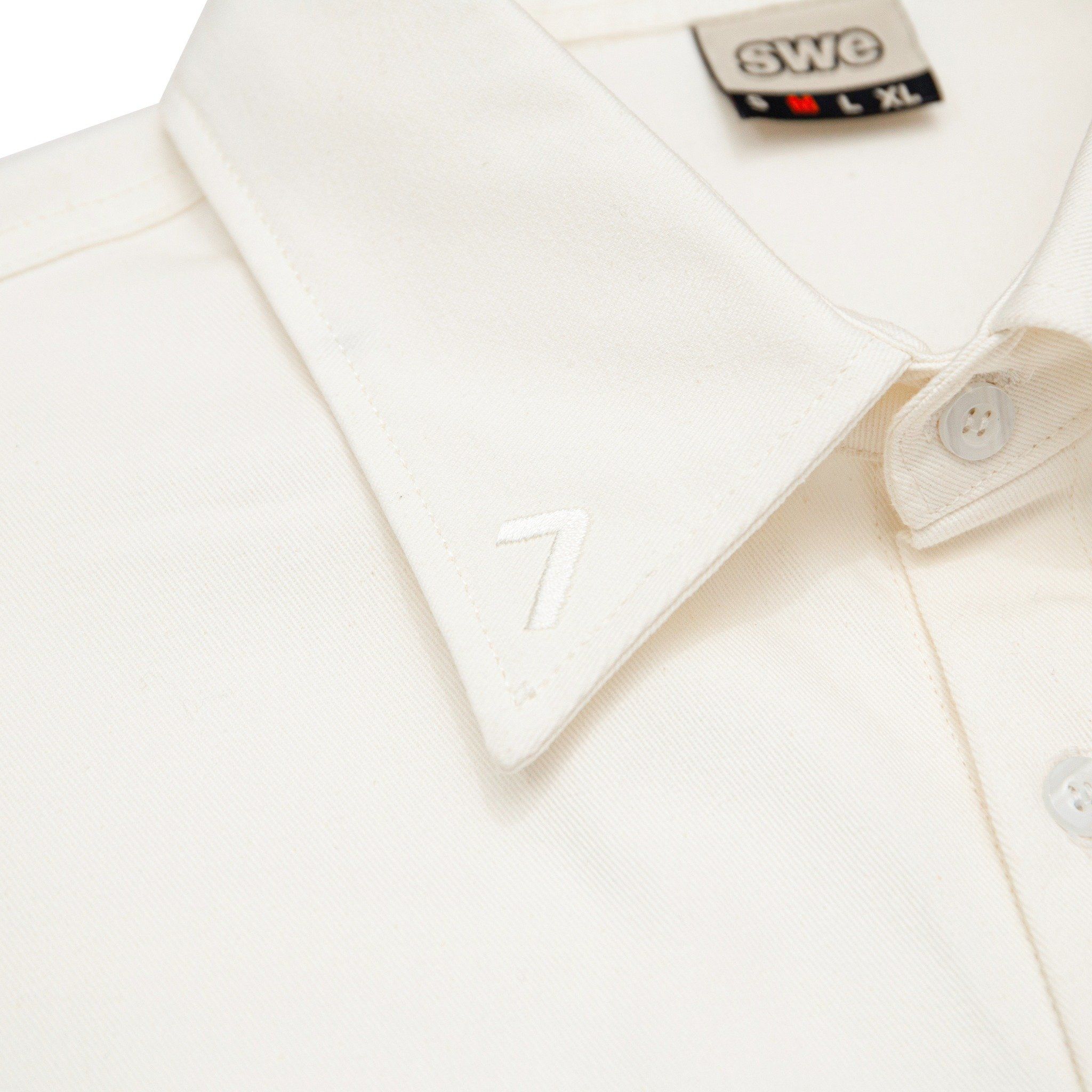 SWE RED BUTTON SHIRT - OFF WHITE