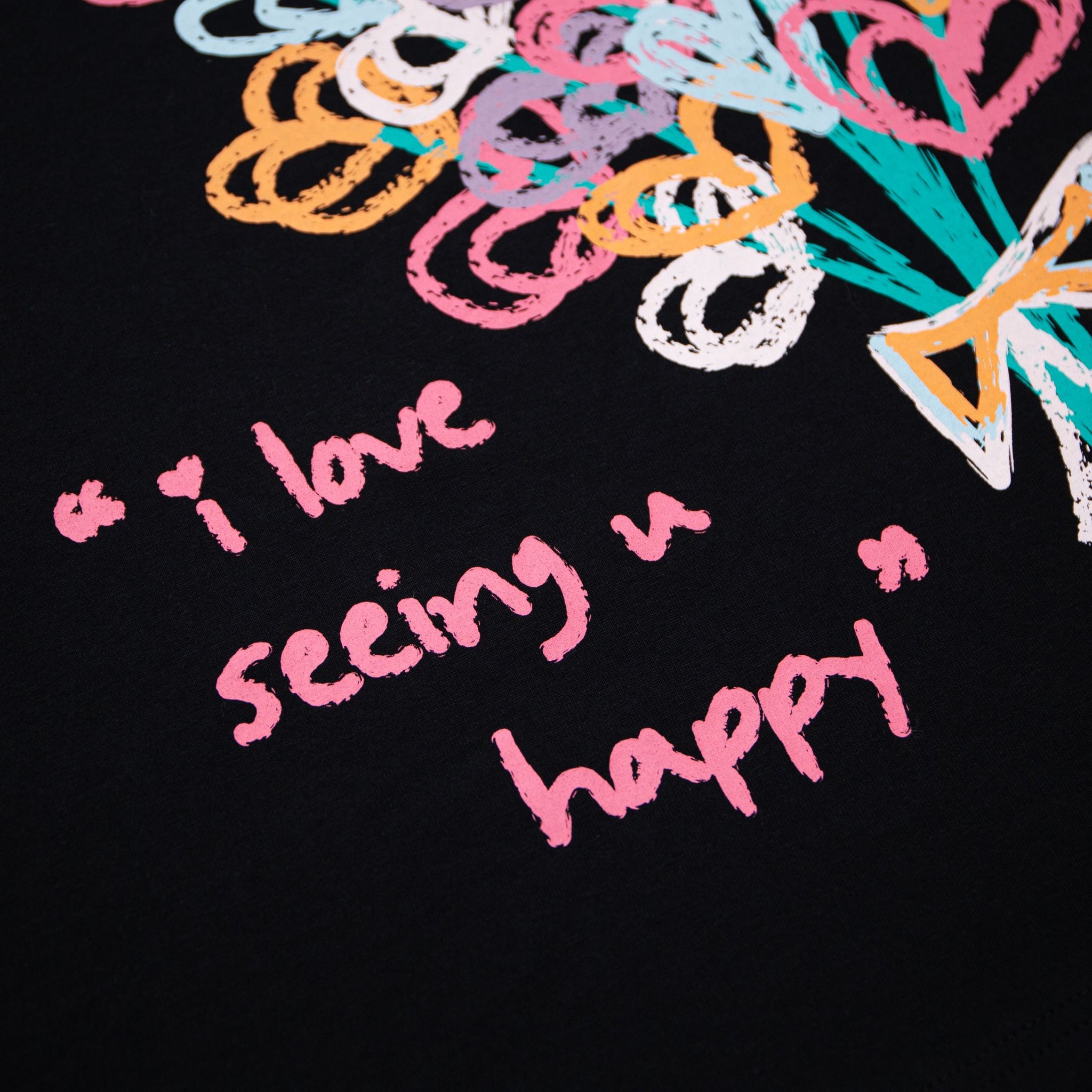 SWE HAPPY TEE - BLACK