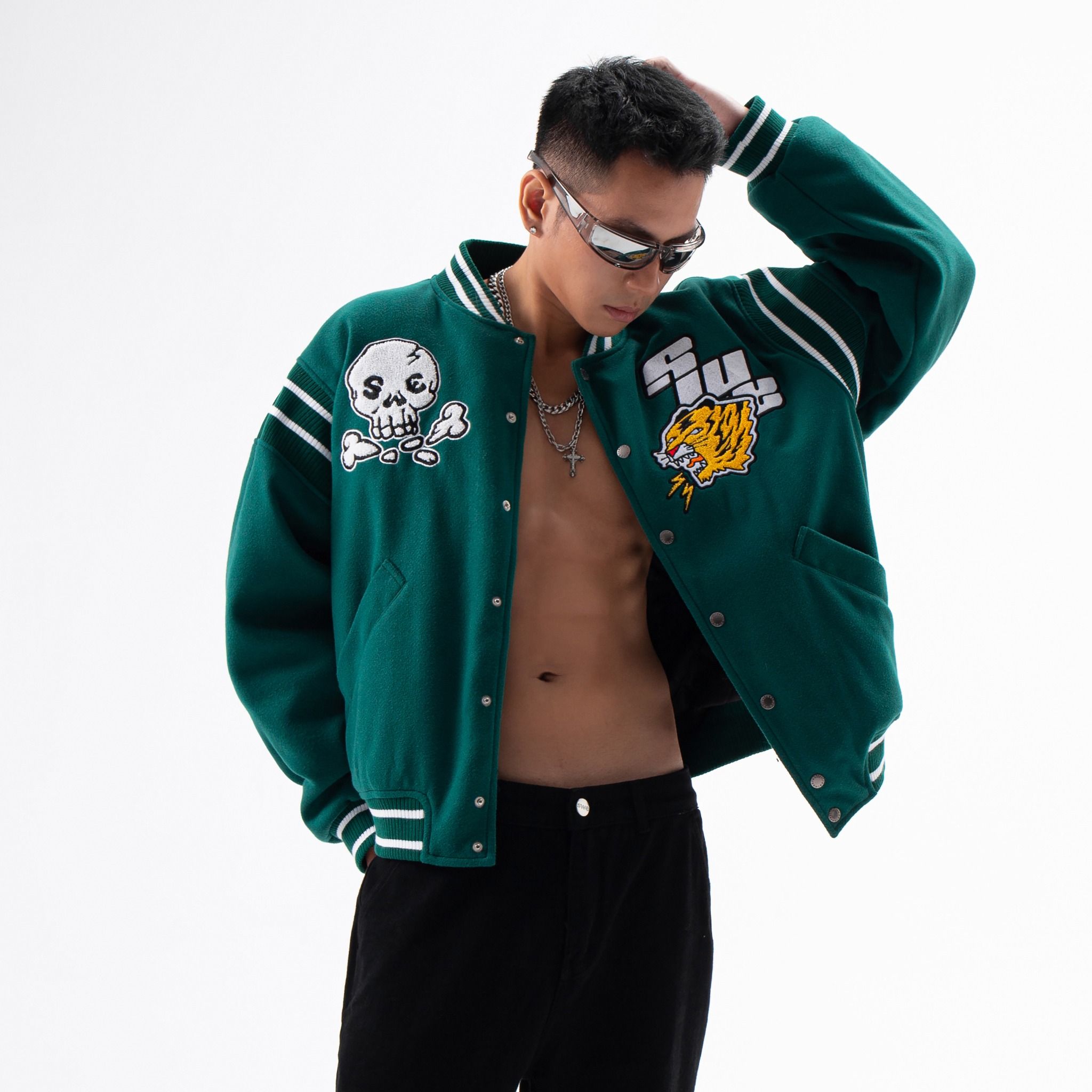 DREAM VARSITY JACKET - GREEN