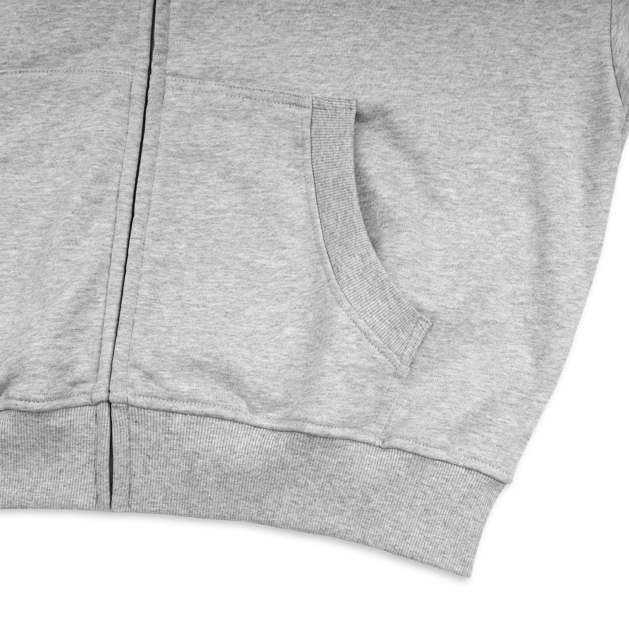 SWE STUDDED ZIP HOODIE - GRAY