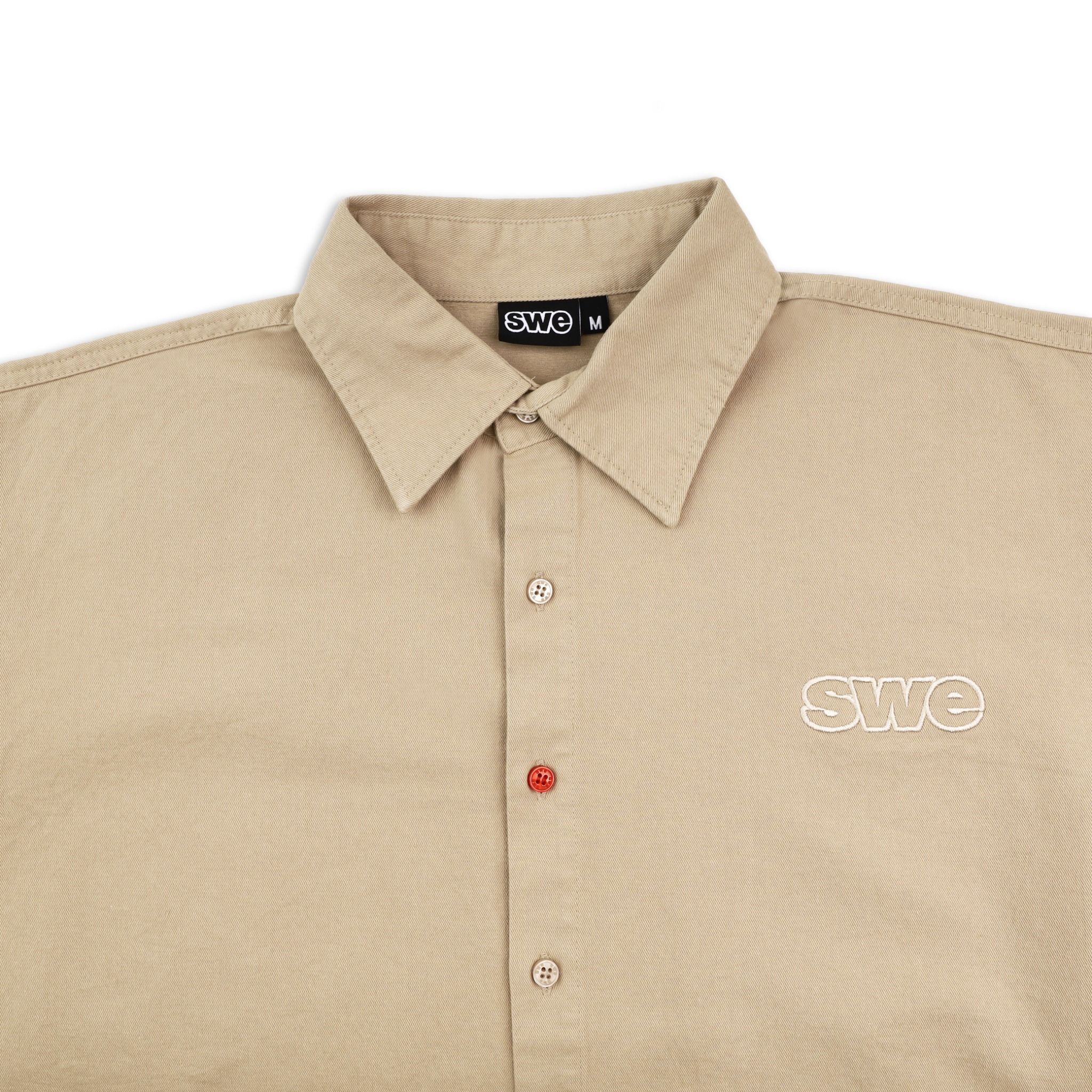 SWE PIN BUTTON SHIRT - BEIGE