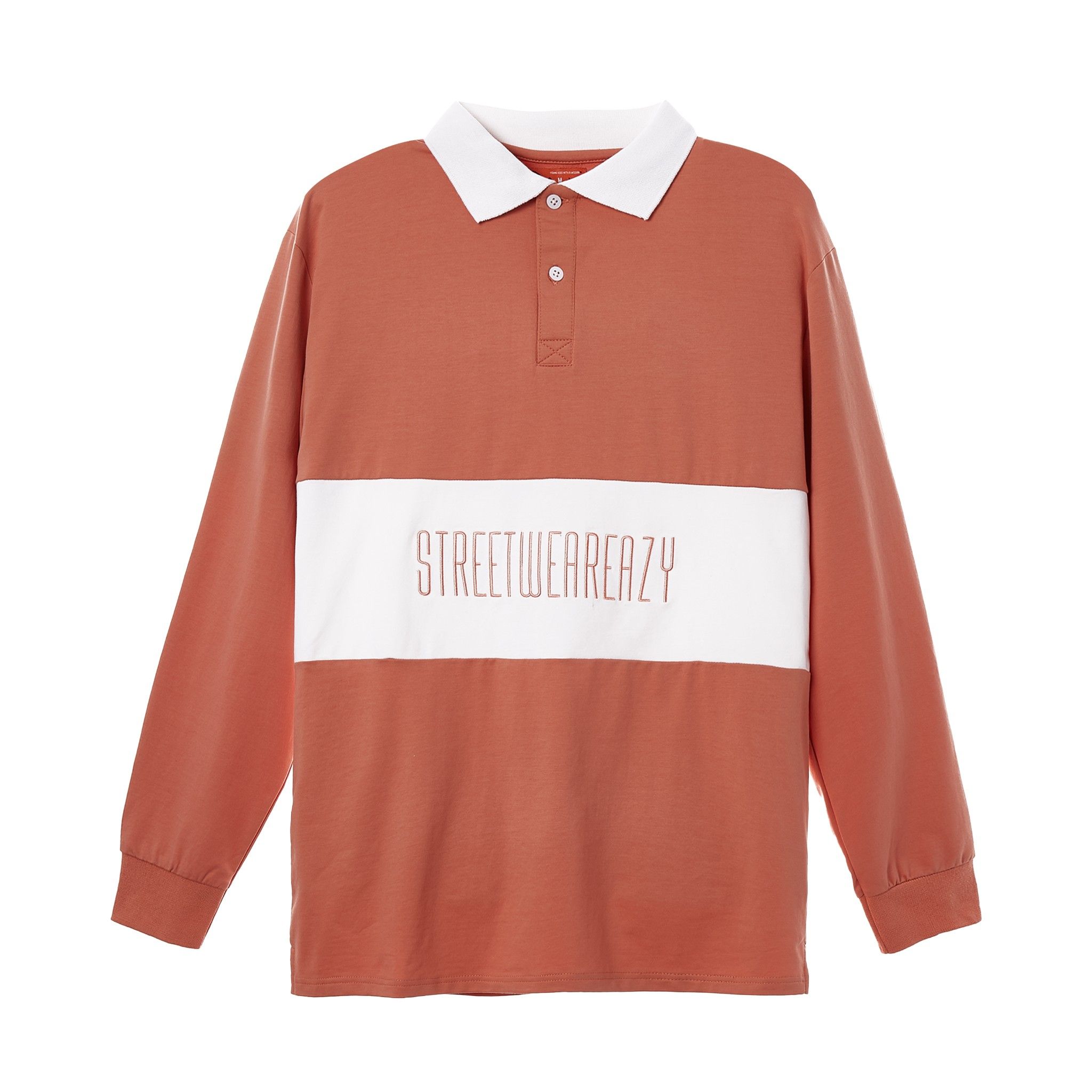SWE BLOCK L/S POLO - PINK/WHITE