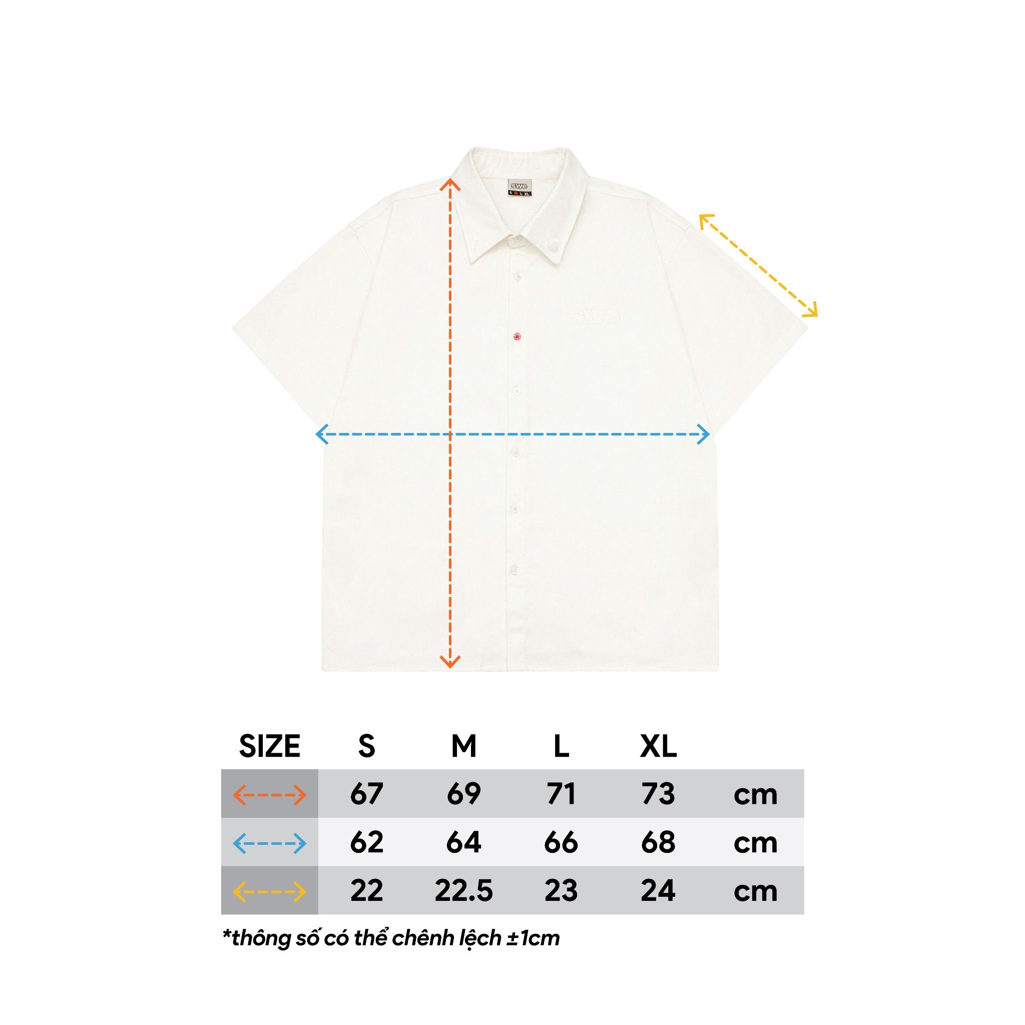 SWE RED BUTTON SHIRT - OFF WHITE