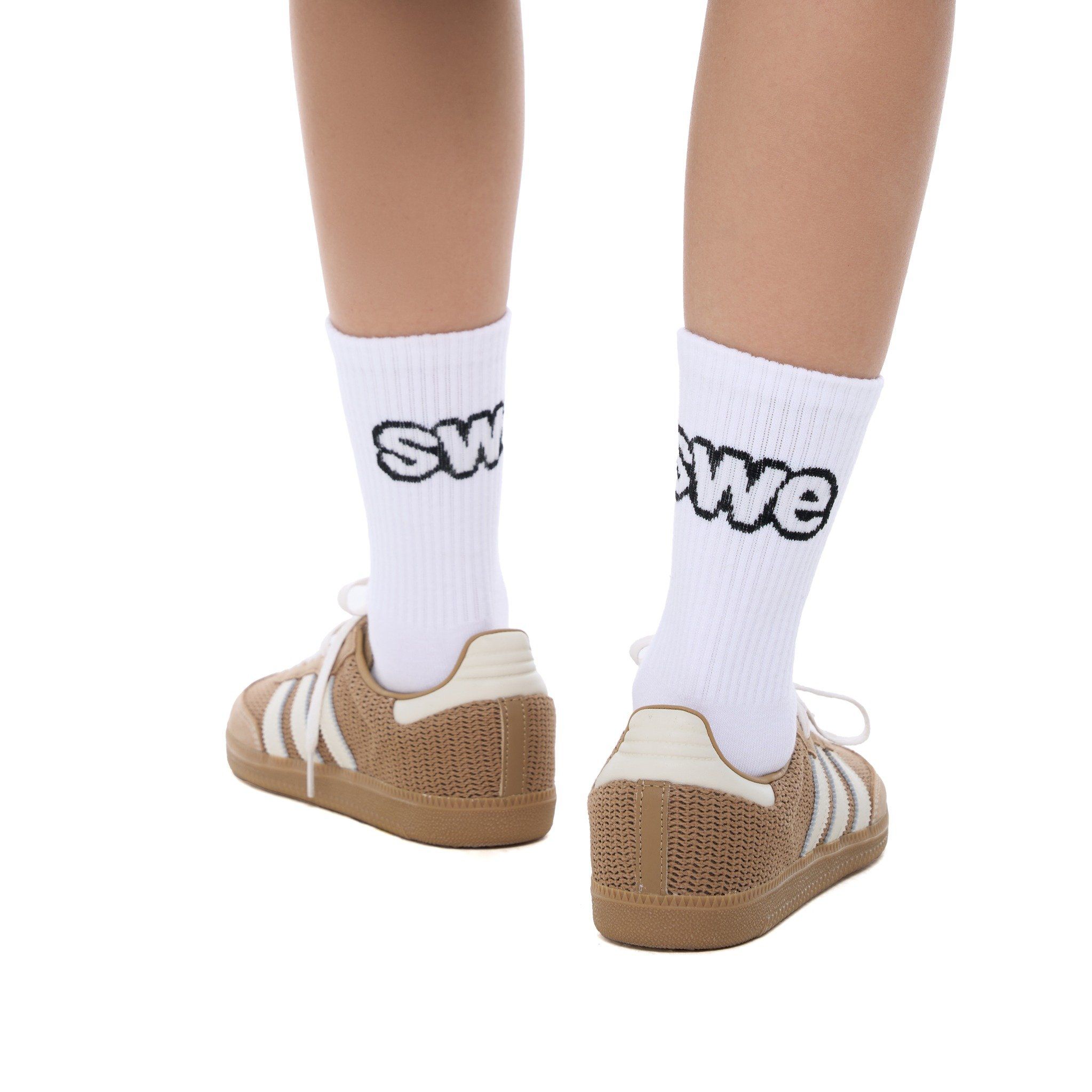 SWE STRIPED SOCKS - WHITE ( PACK 3 )
