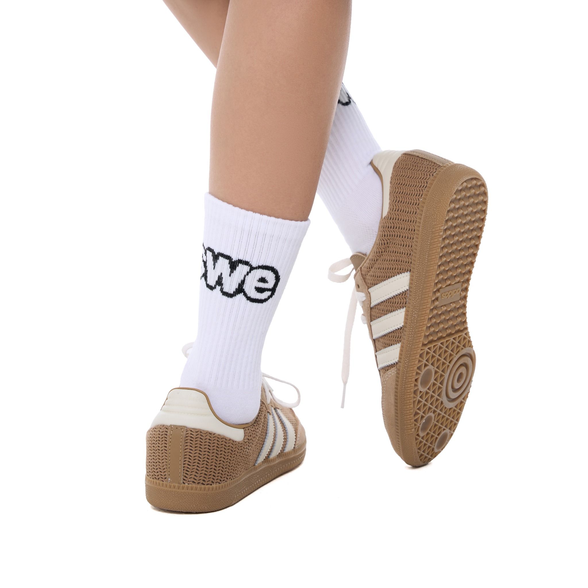 SWE STRIPED SOCKS - WHITE ( PACK 3 )