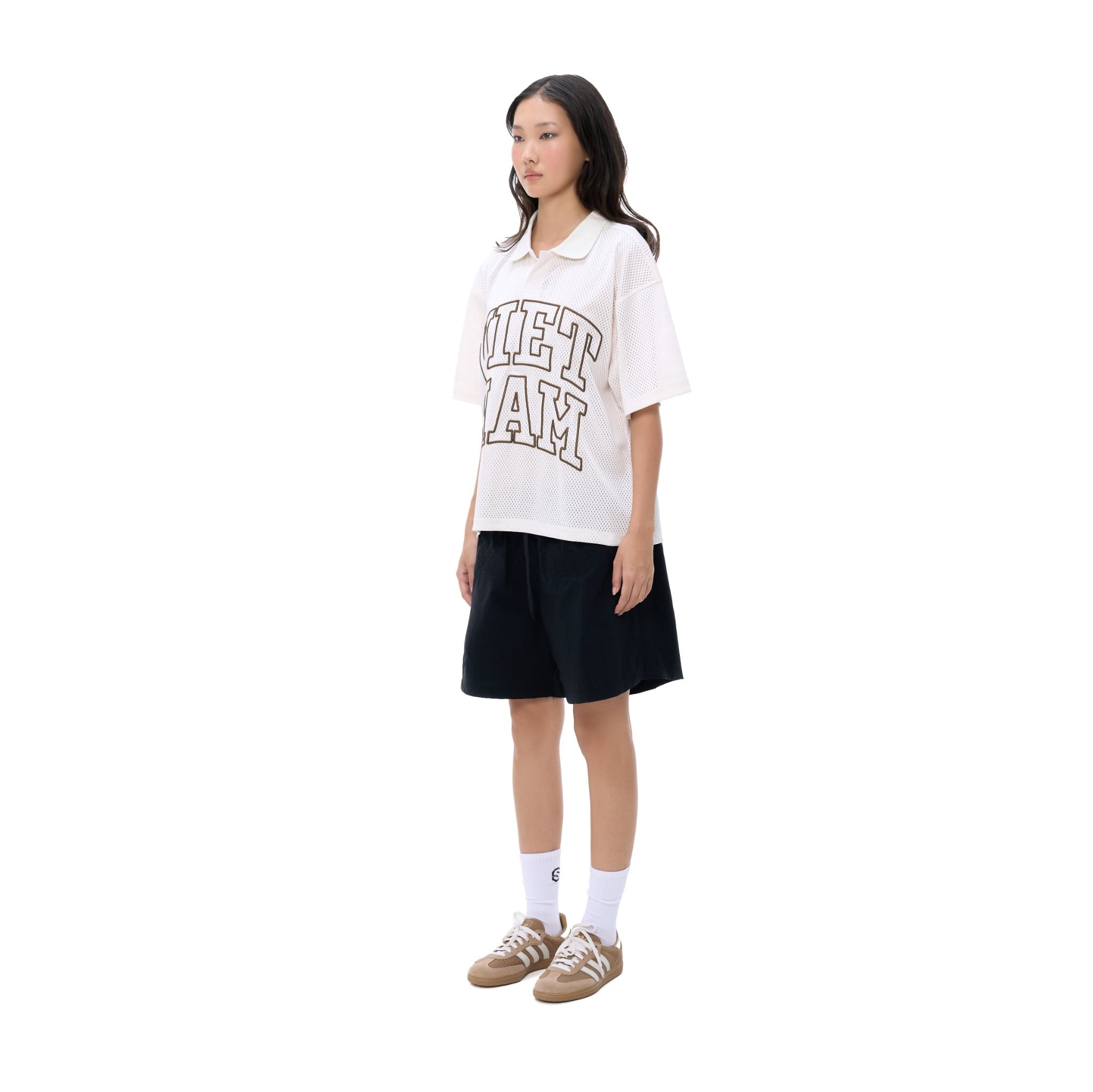 SWE VN MESH POLO - CREAM