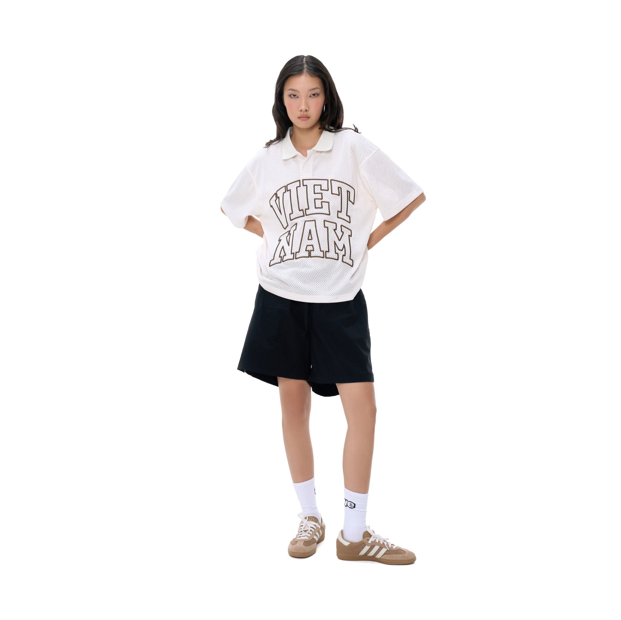 SWE VN MESH POLO - CREAM
