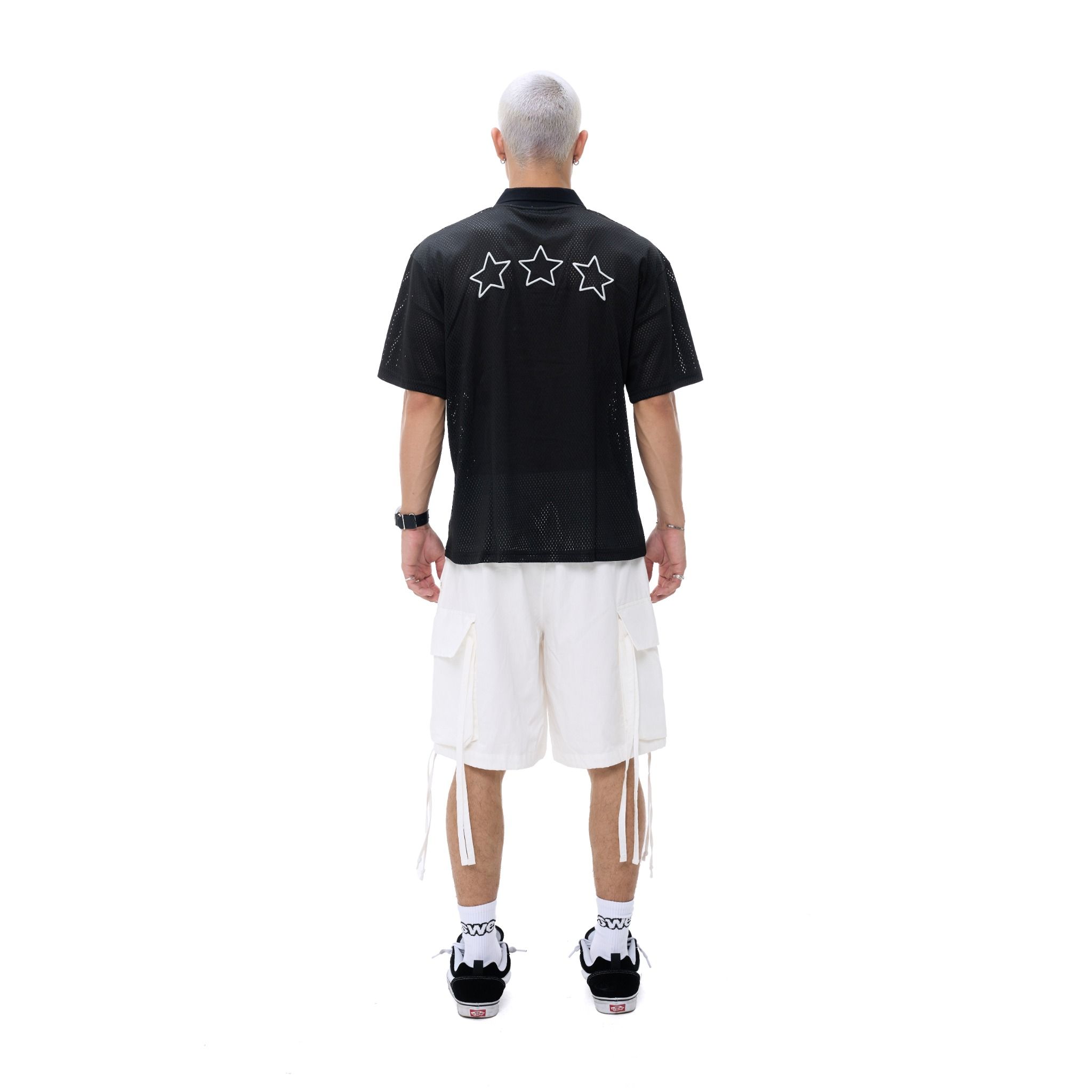 VN MESH POLO - BLACK