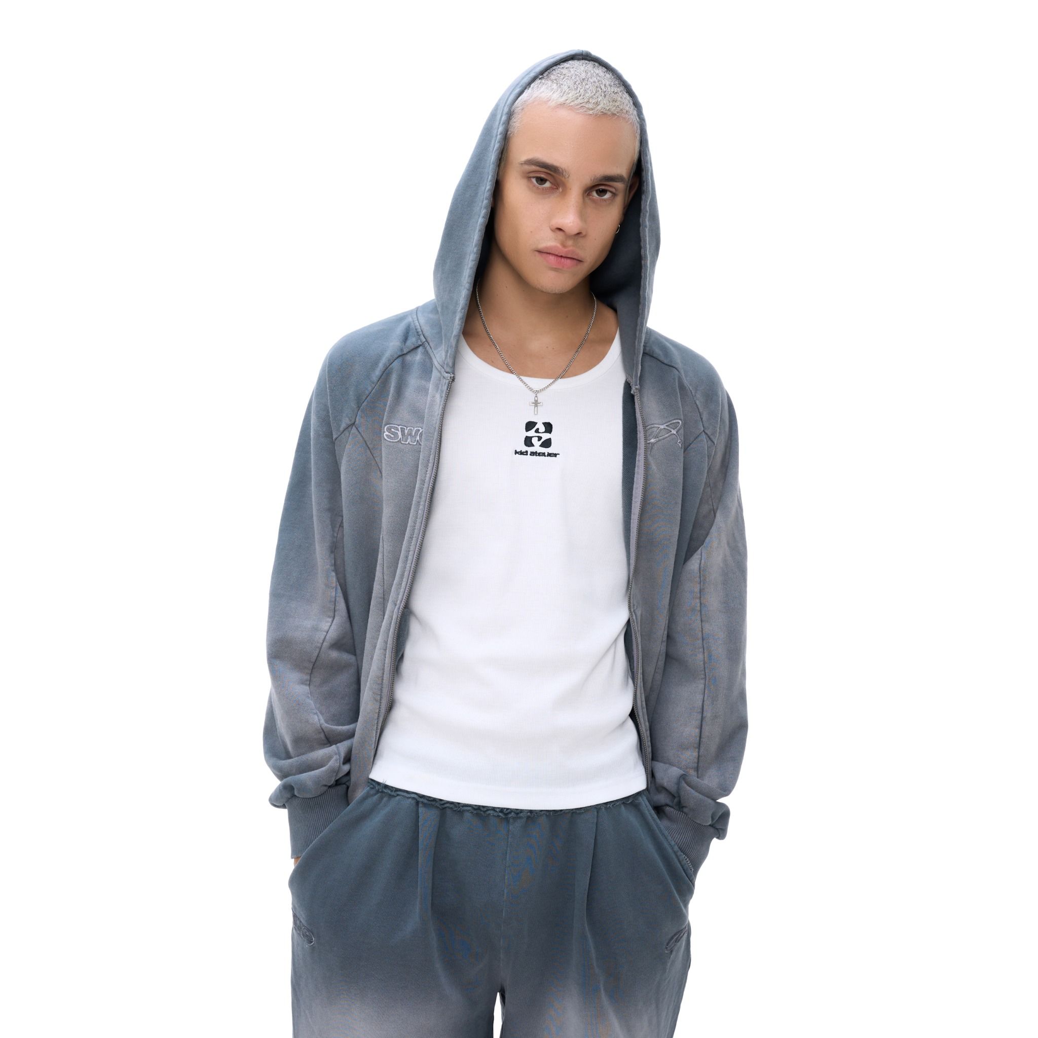 SWE LOOSE ZIP HOODIE - WASHED