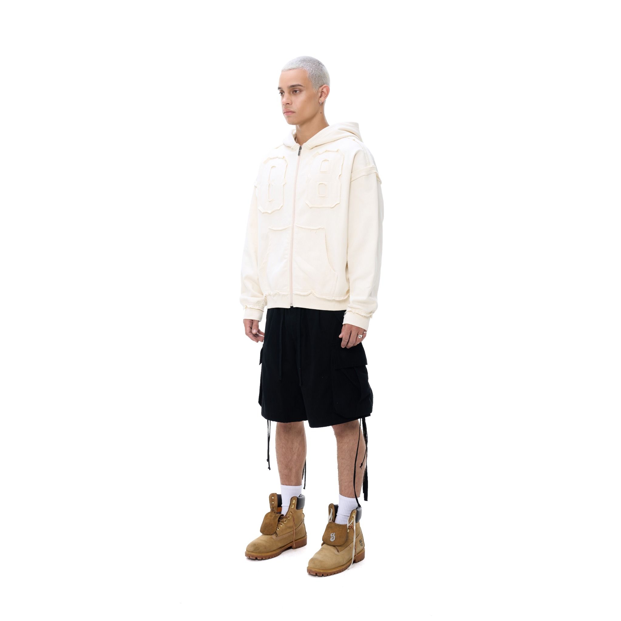 EIGHT ZIP HOODIE - CREAM