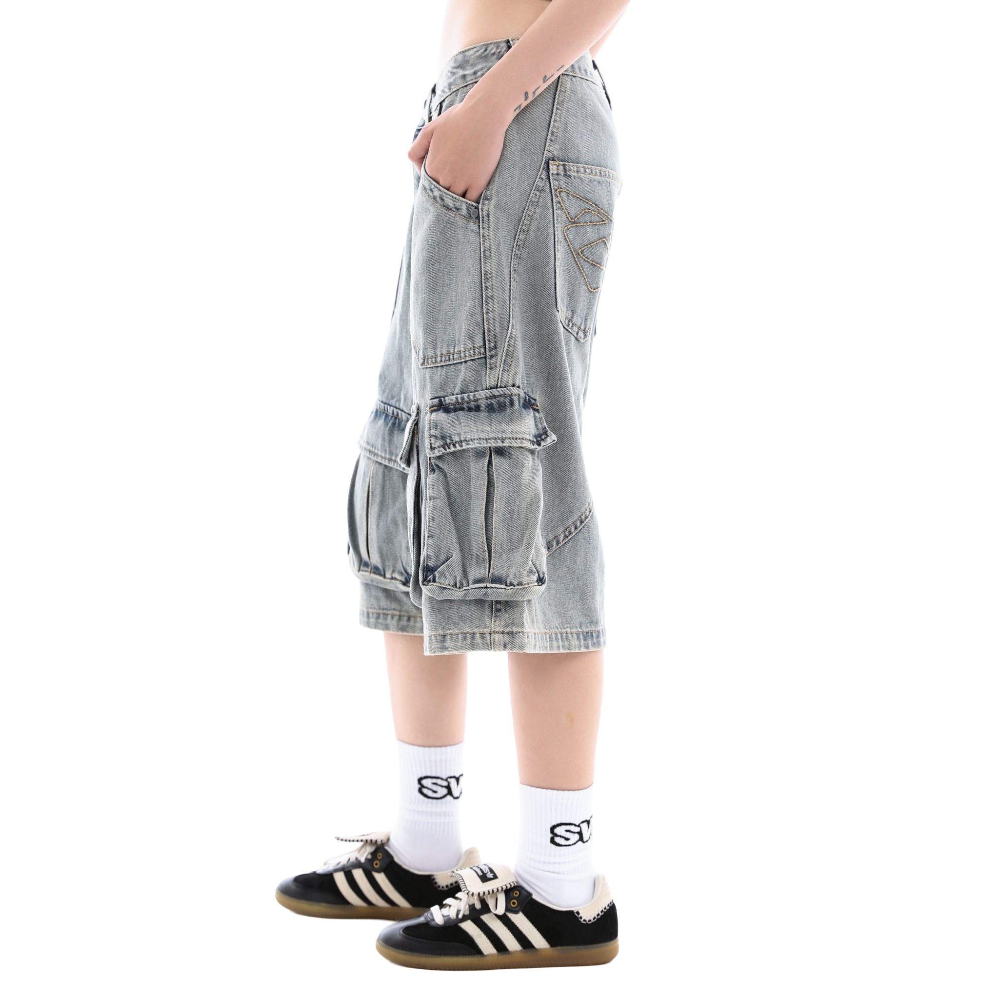 SWE NOMAD DENIM SHORTS - WASHED BLUE