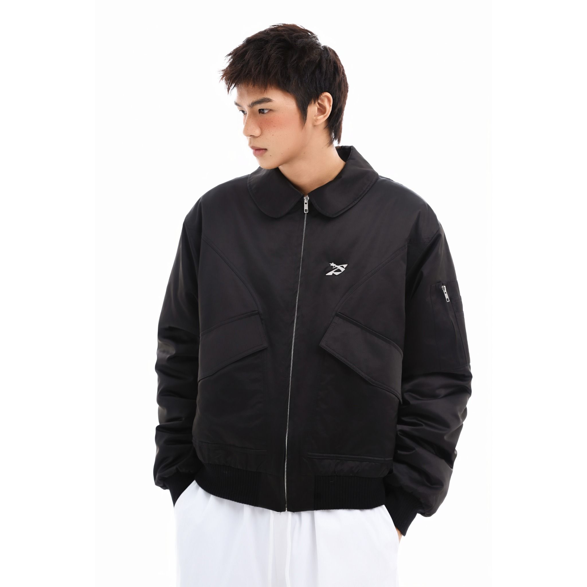 SWE BADGE BOMBER JACKET - BLACK
