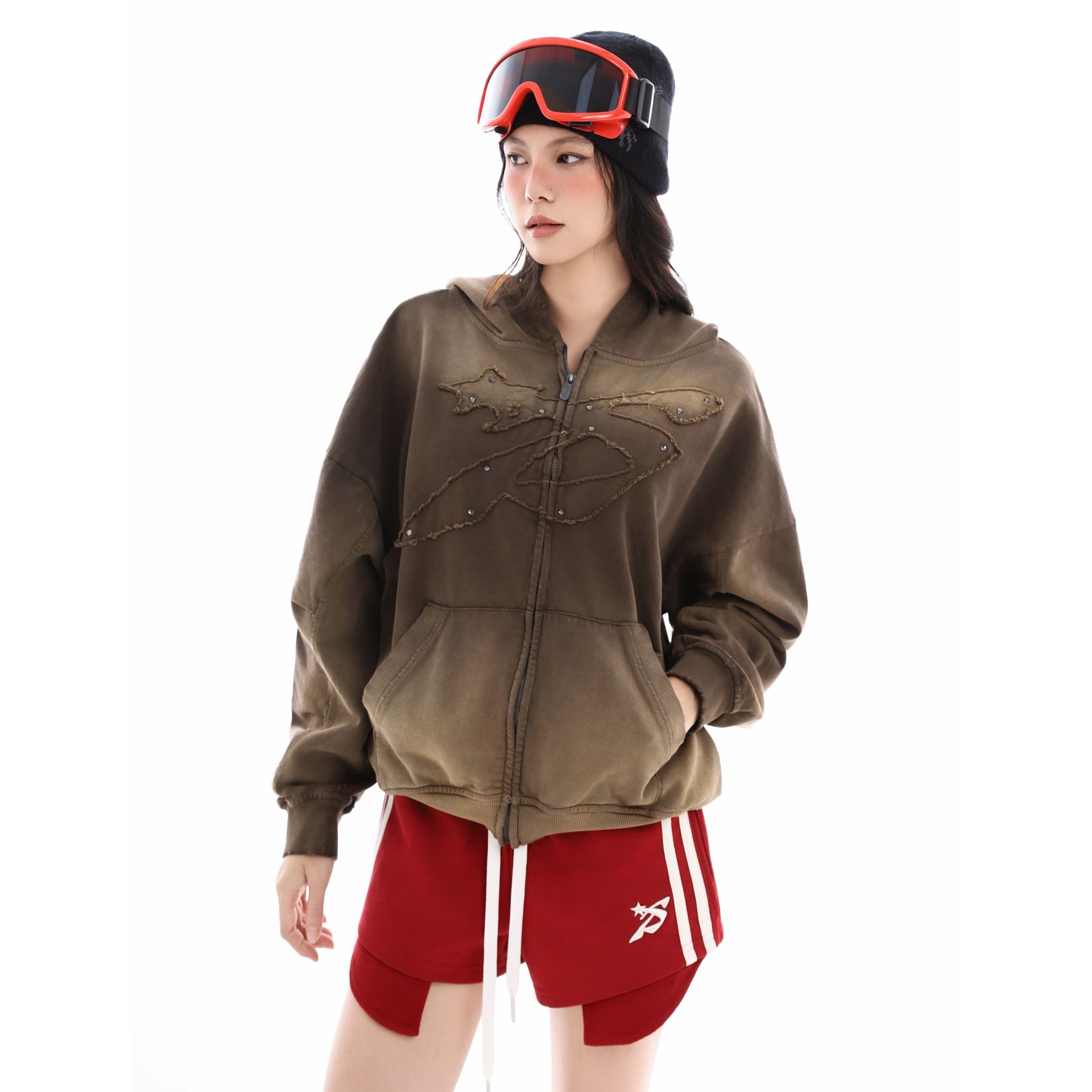 RIDGE ZIP HOODIE - BROWN