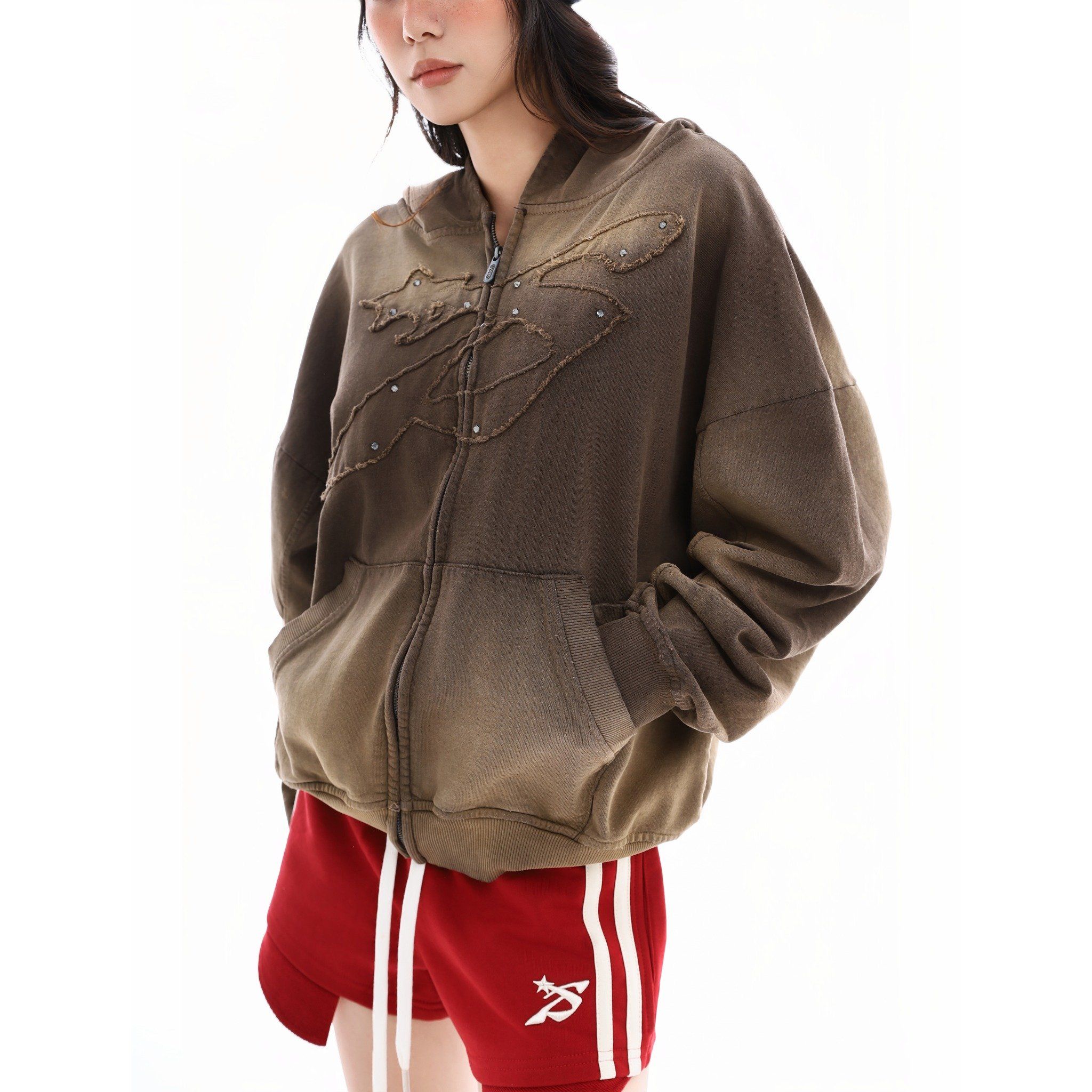 RIDGE ZIP HOODIE - BROWN