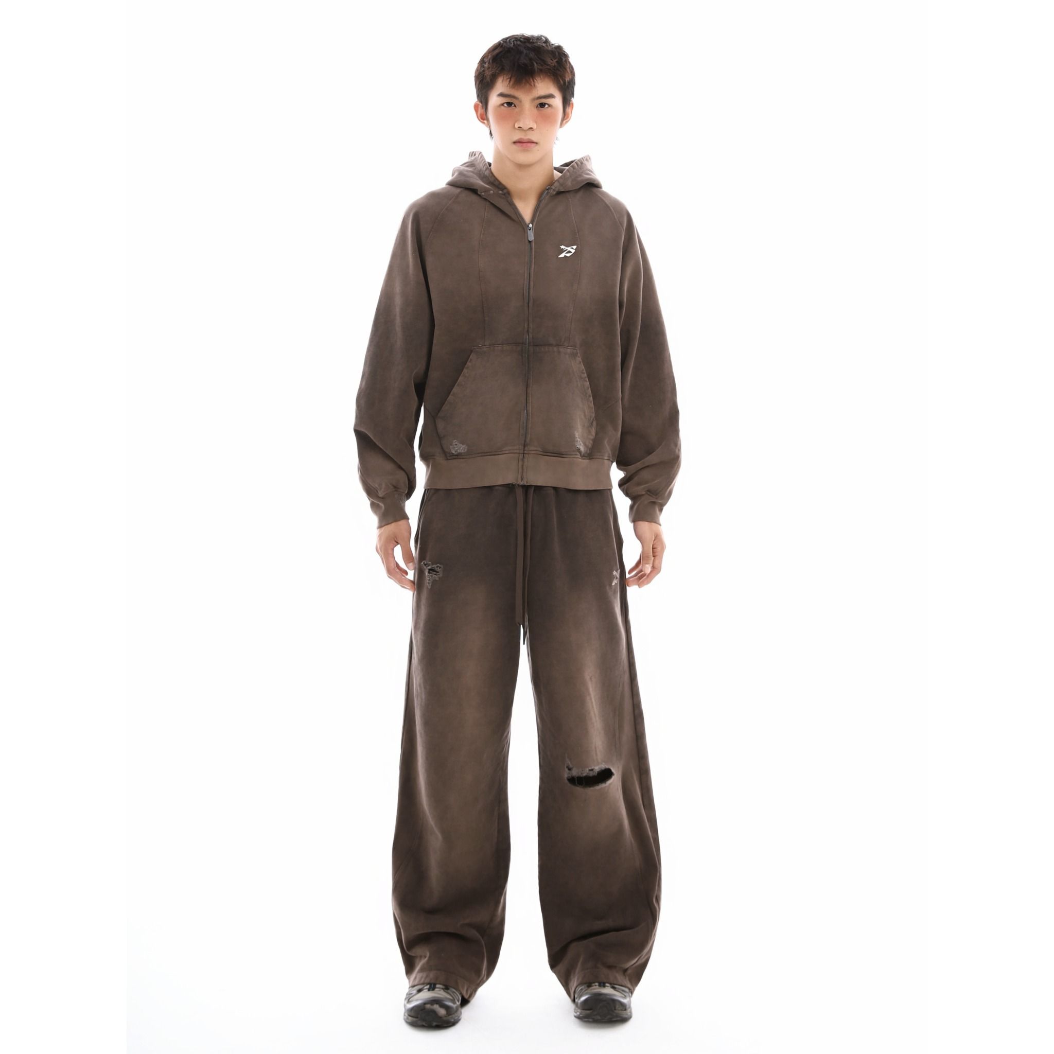 SWE EMBLEM WASHED HOODIE - RUSTIC