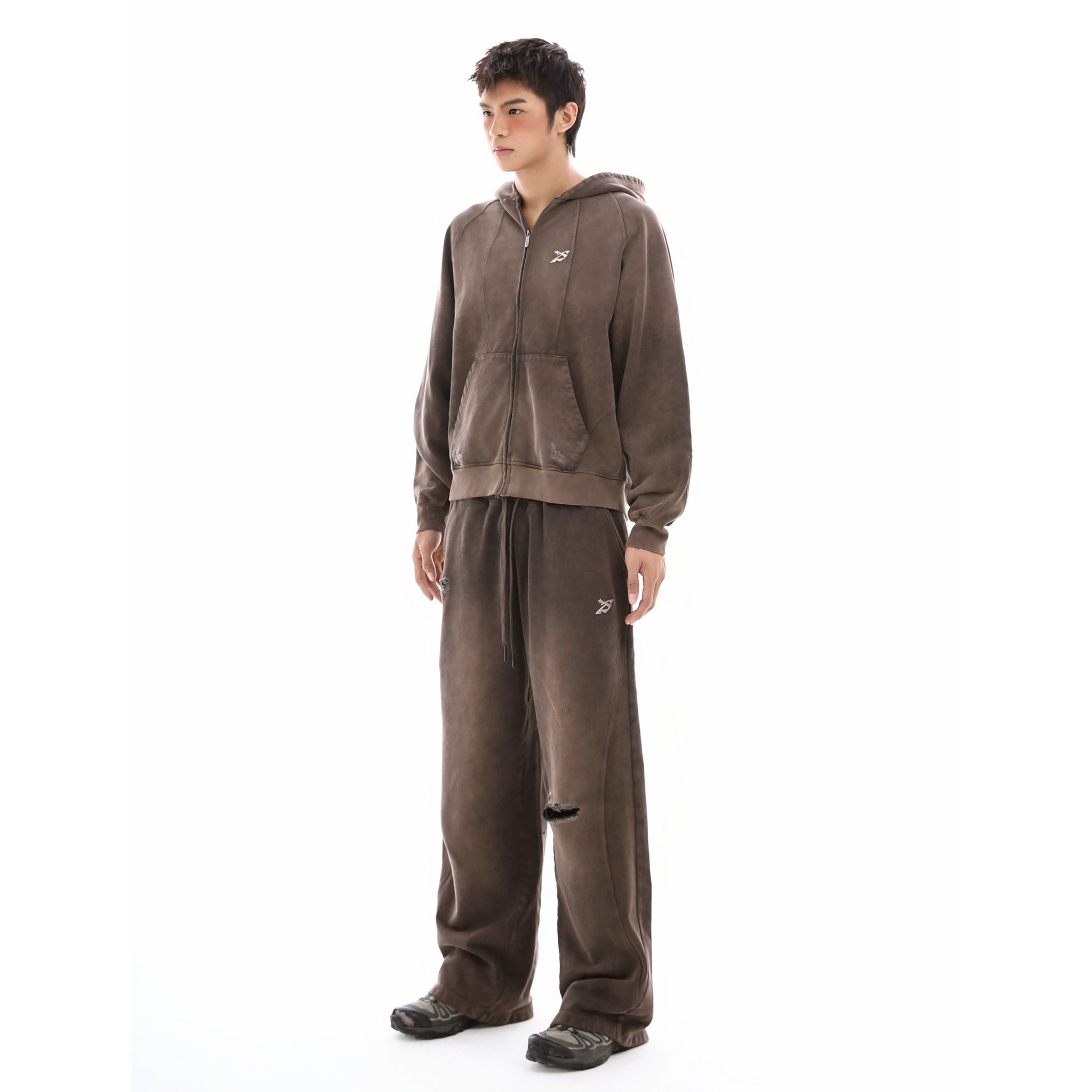 SWE EMBLEM WASHED HOODIE - RUSTIC