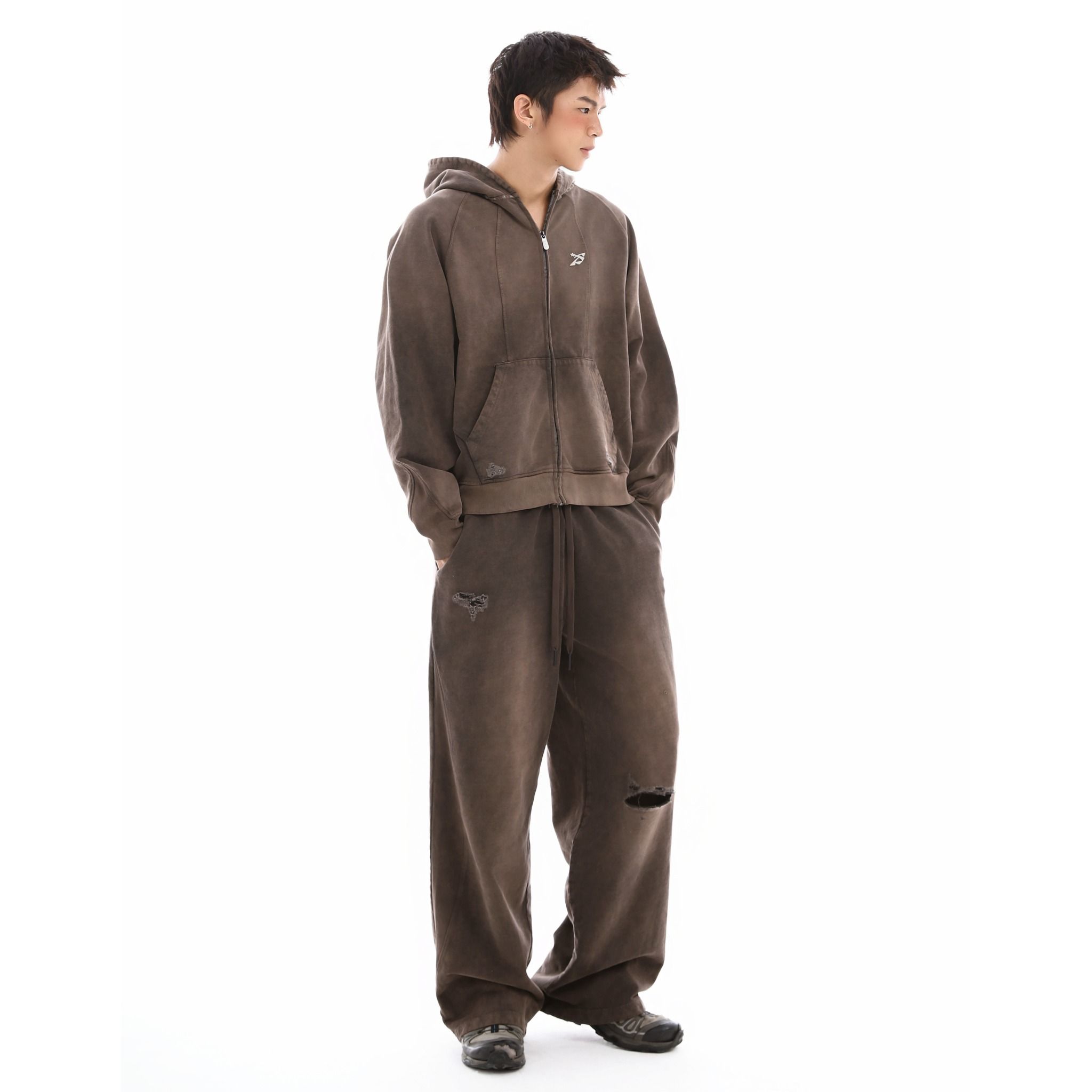 EMBLEM WASHED SWEATPANTS - RUSTIC