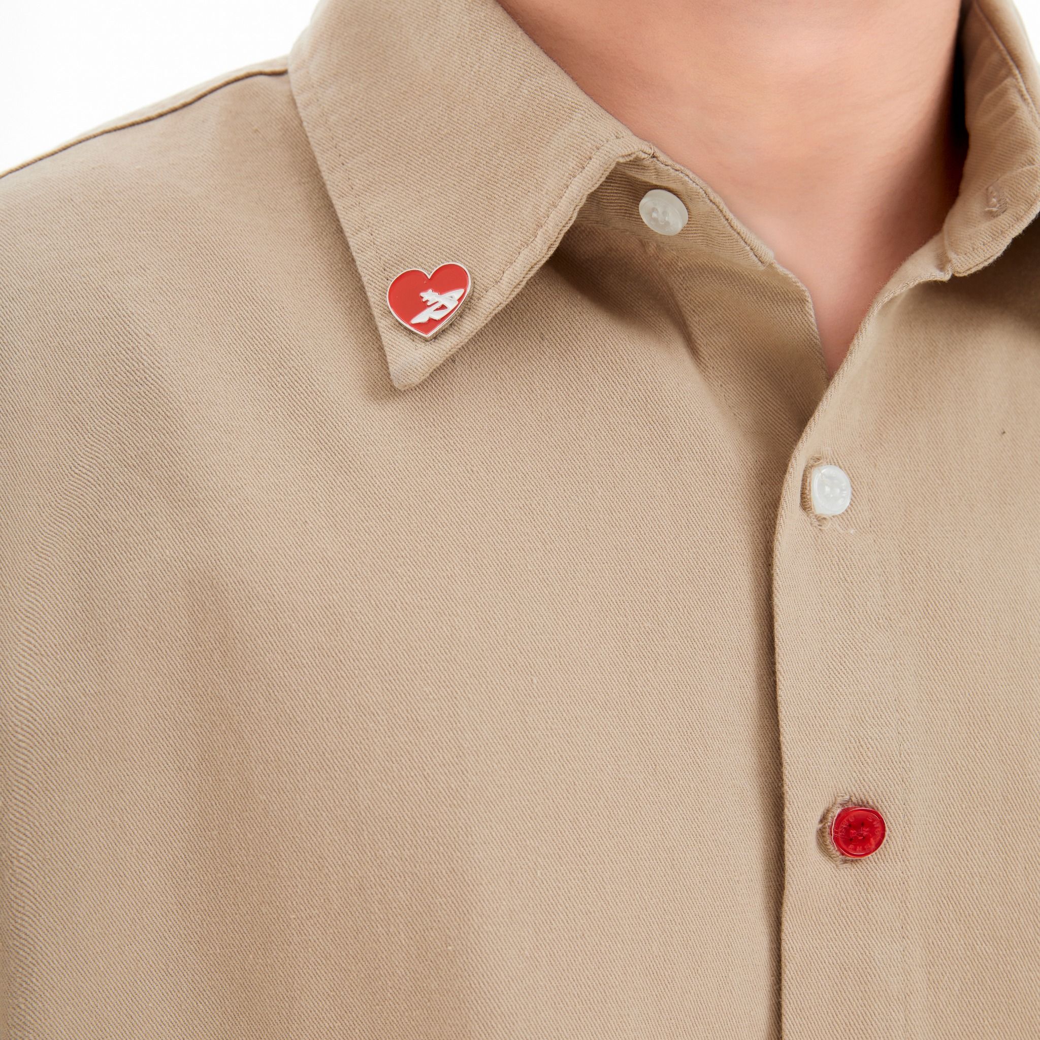 SWE PIN BUTTON SHIRT - BEIGE