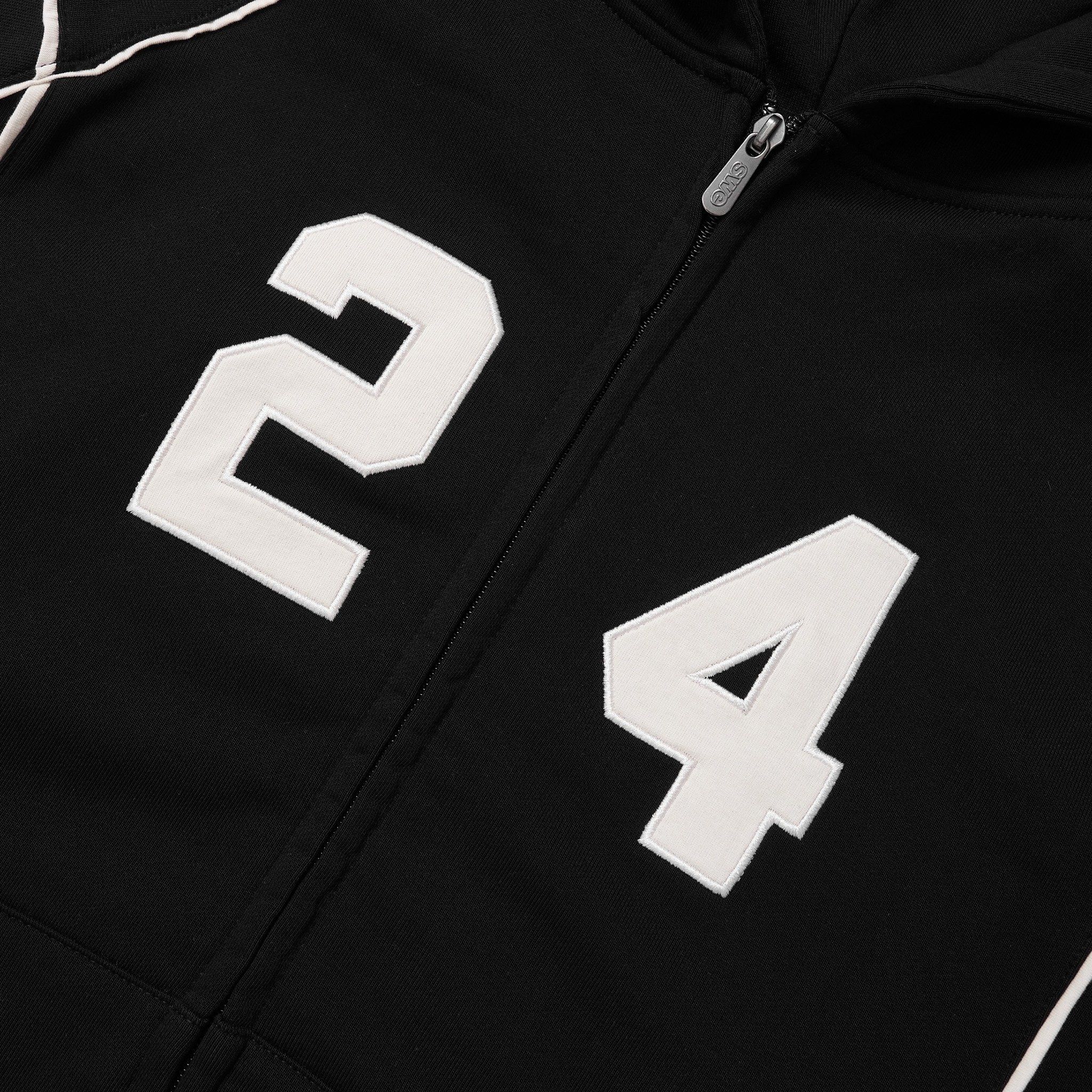 24 ZIP HOODIE - BLACK
