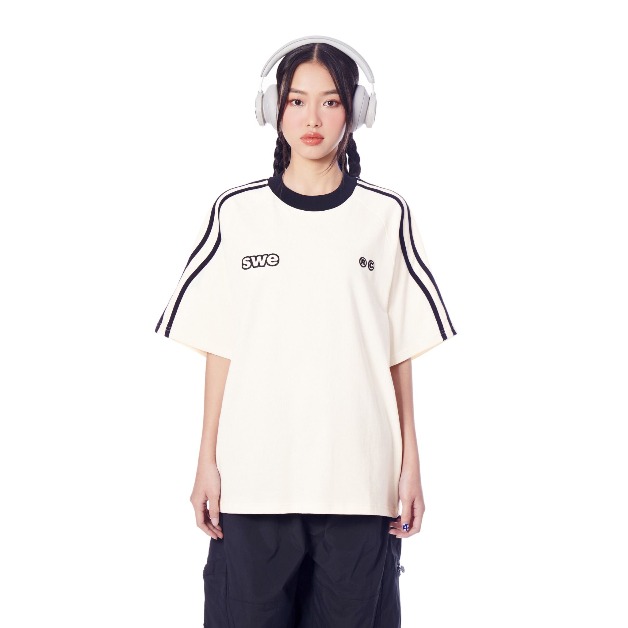 SWE WAVELINES TEE - CREAM