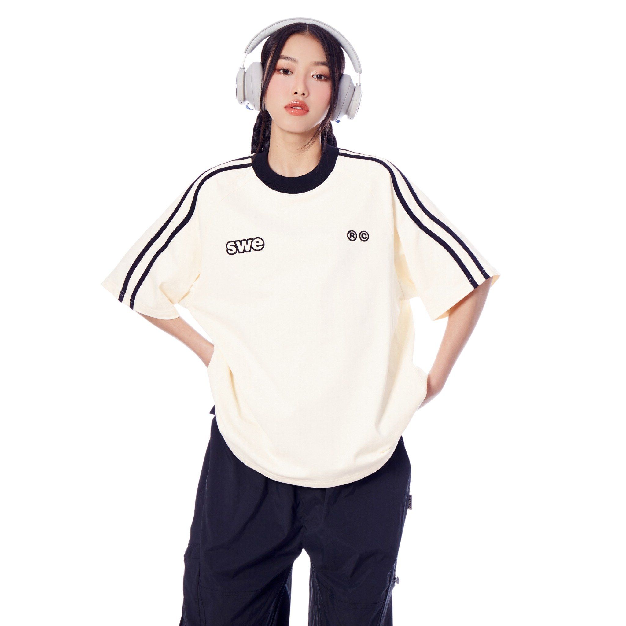 SWE WAVELINES TEE - CREAM