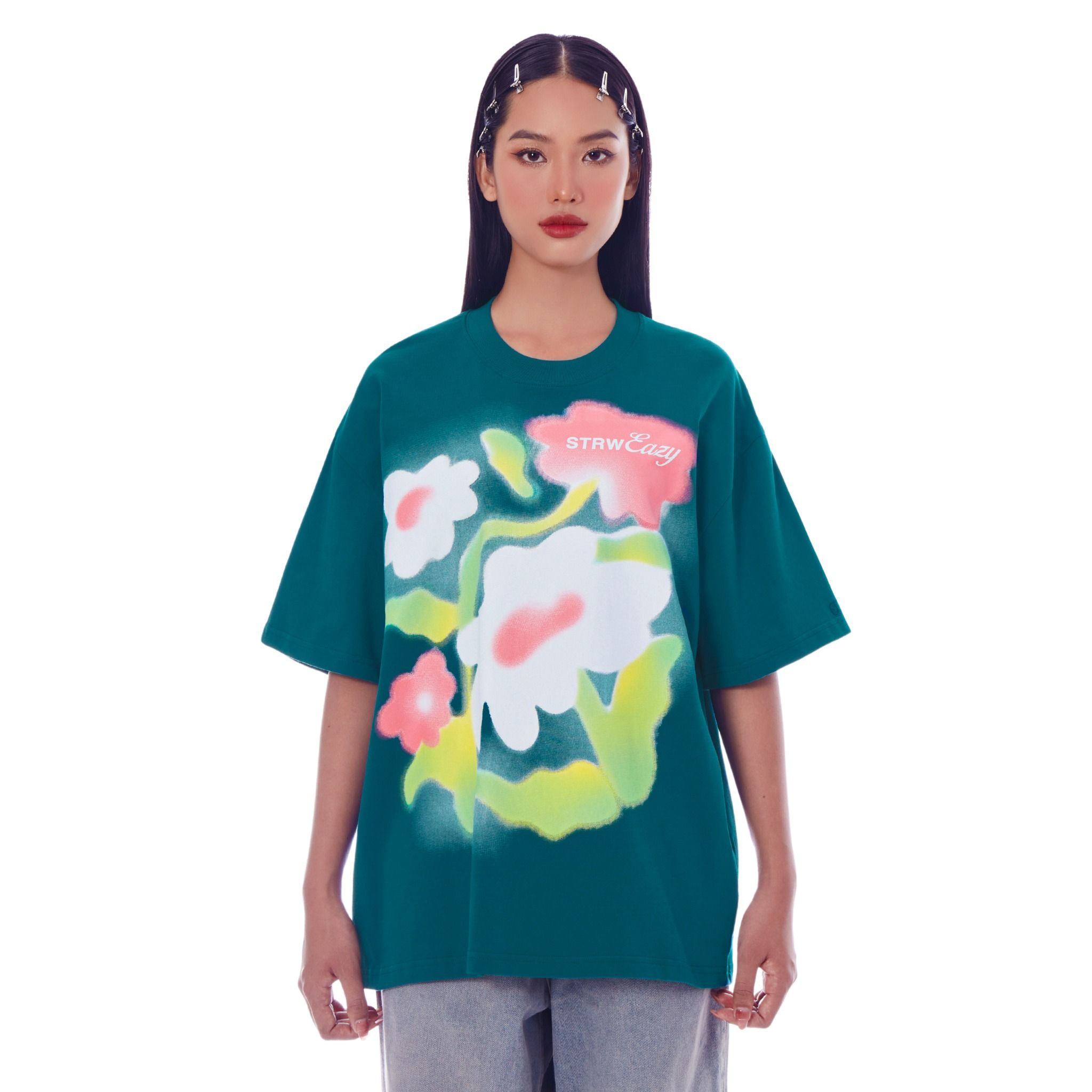 BLURRY TEE - TEAL